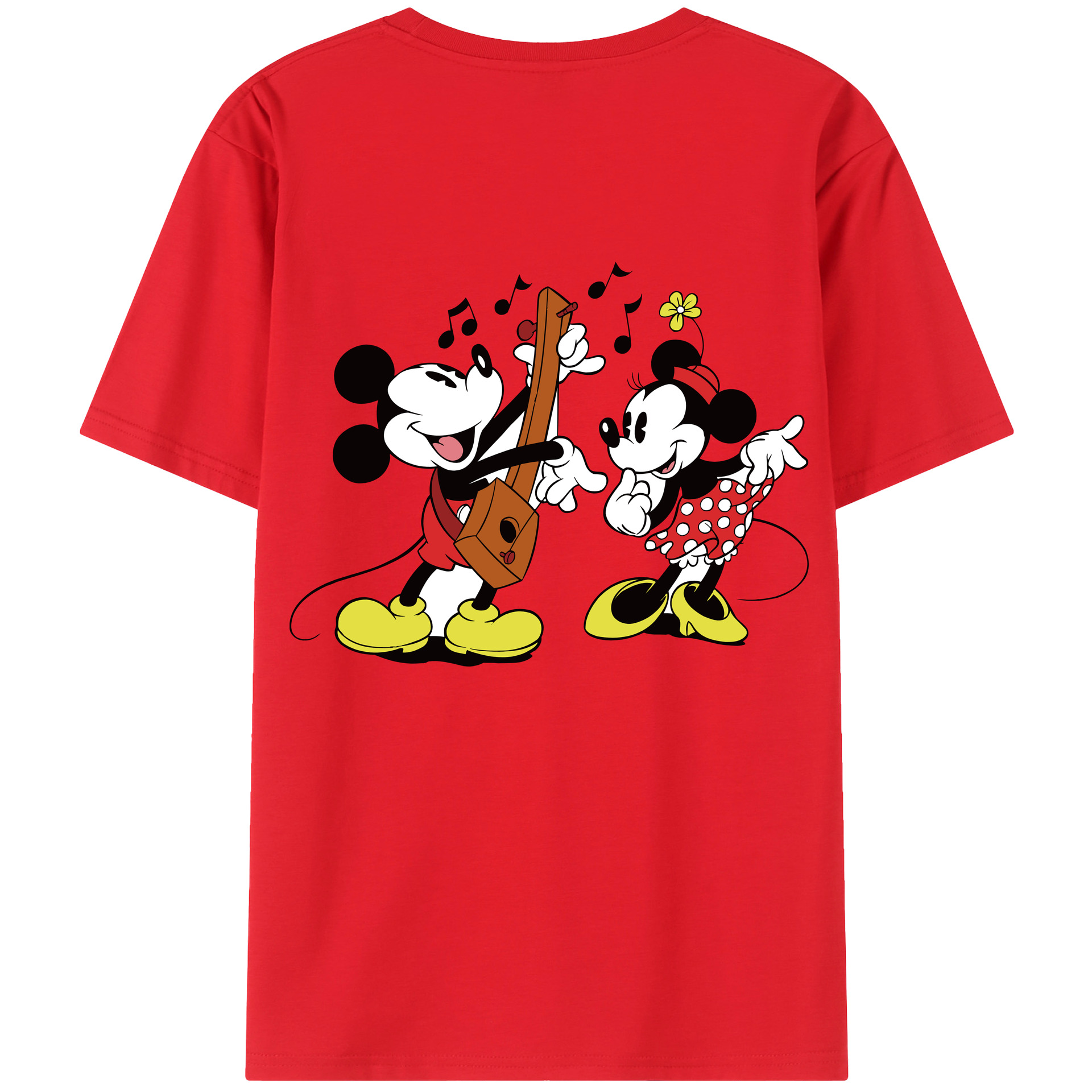 （画像用） ミッキーマウス Mickey Mouse レディース半袖Tシャツ(バックプリント)