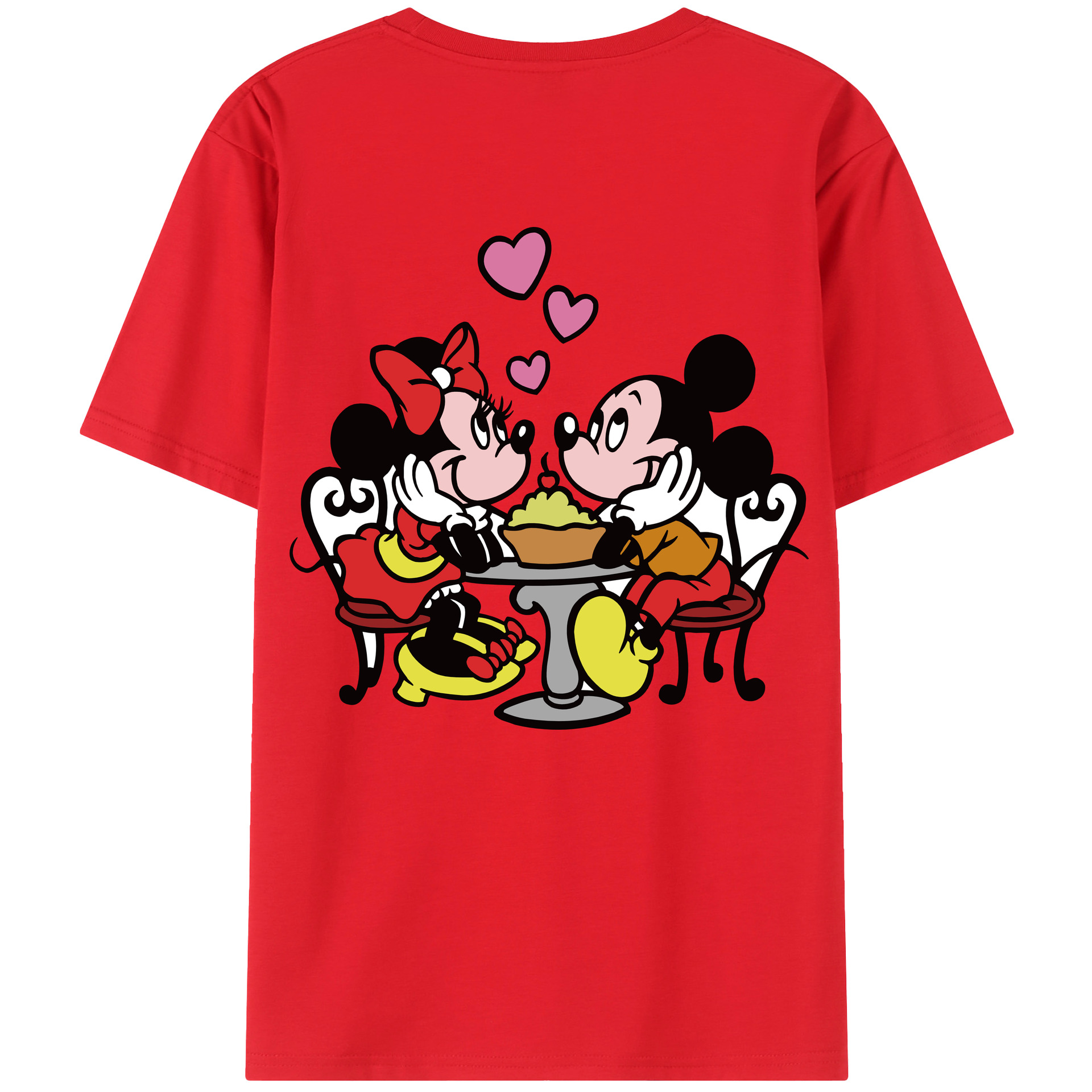 （画像用） ミッキーマウス Mickey Mouse レディース半袖Tシャツ(バックプリント)