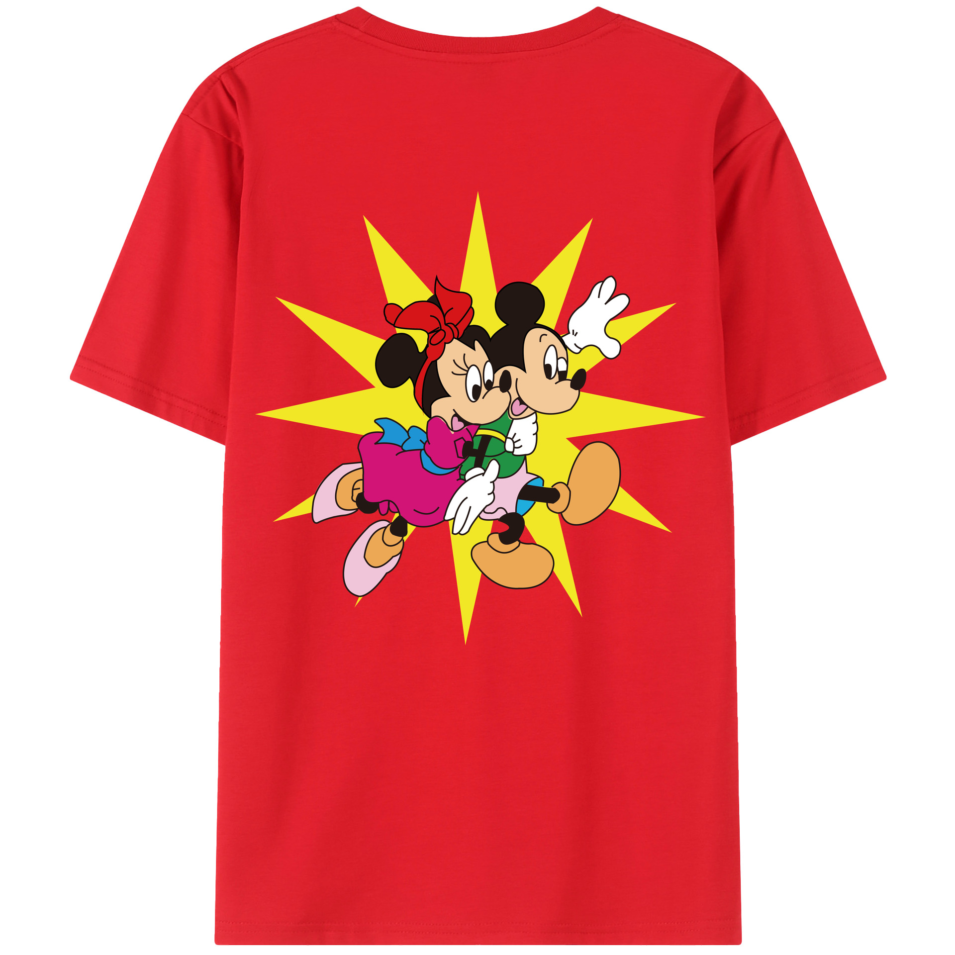 （画像用） ミッキーマウス Mickey Mouse レディース半袖Tシャツ(バックプリント)