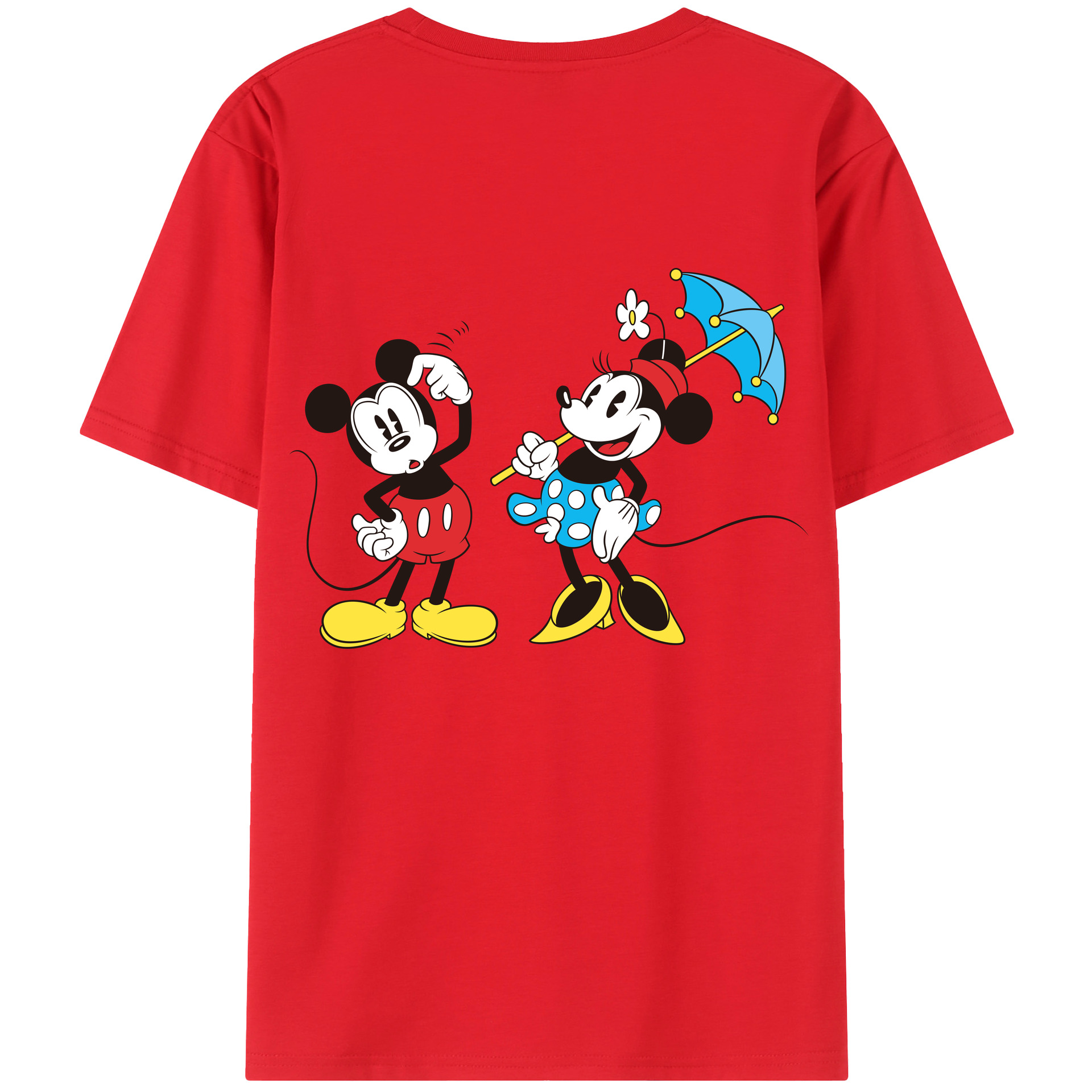 （画像用） ミッキーマウス Mickey Mouse レディース半袖Tシャツ(バックプリント)