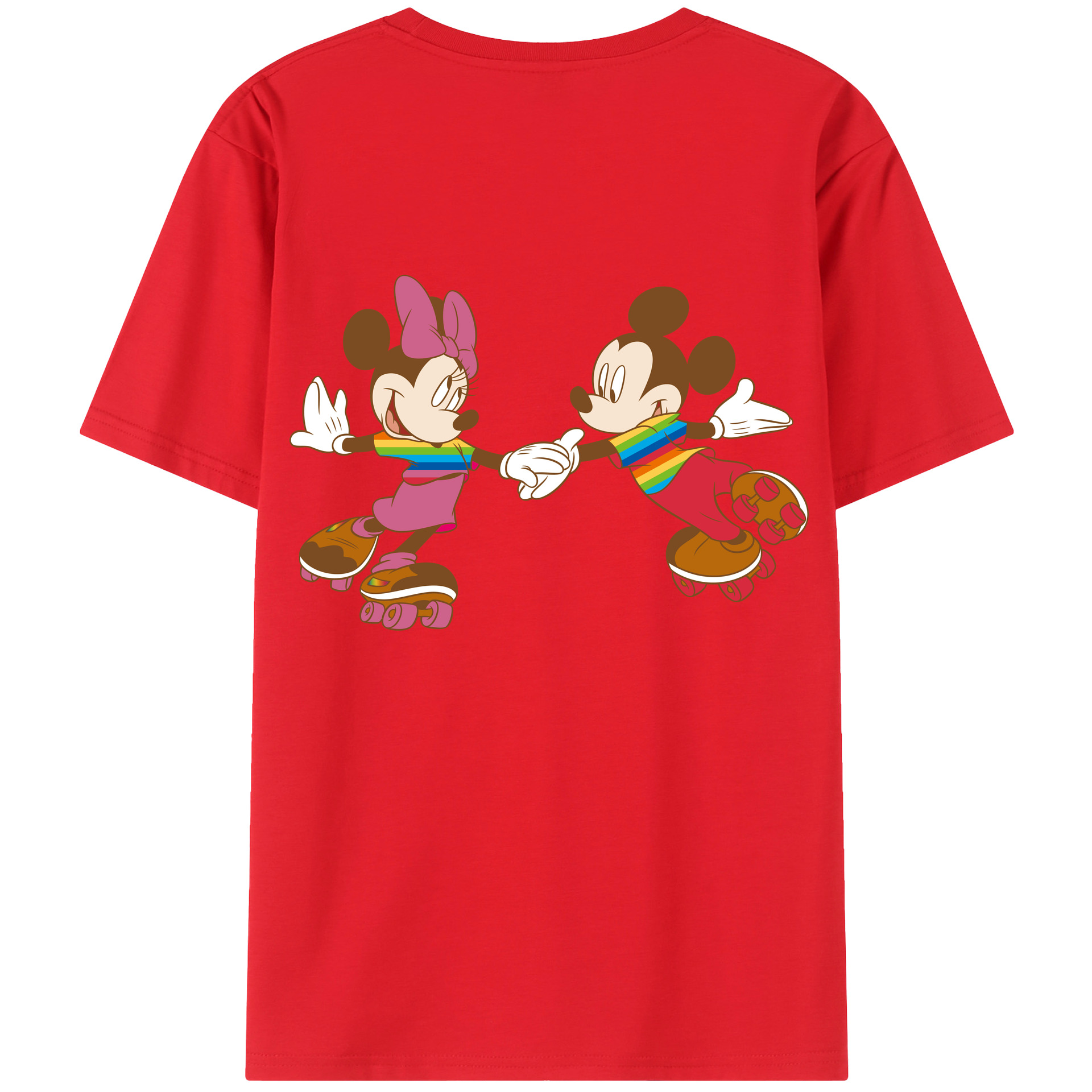 （画像用） ミッキーマウス Mickey Mouse レディース半袖Tシャツ(バックプリント)