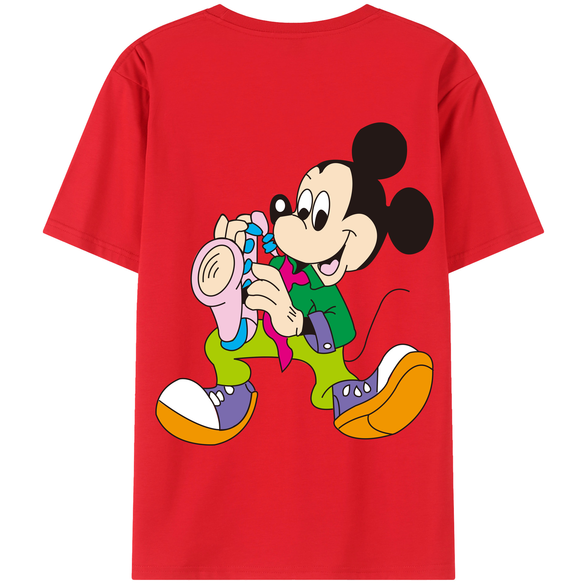 （画像用） ミッキーマウス Mickey Mouse レディース半袖Tシャツ(バックプリント)
