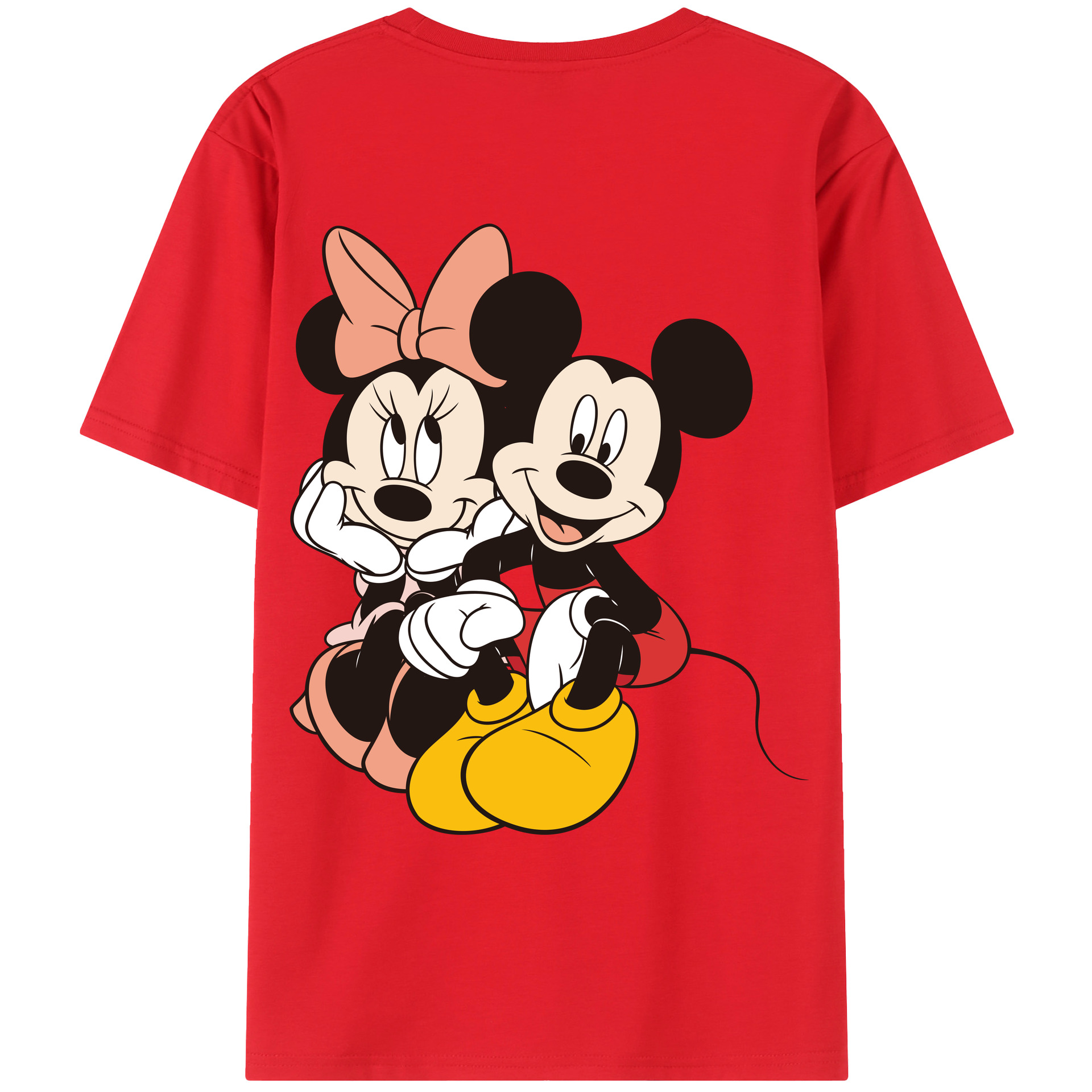 （画像用） ミッキーマウス Mickey Mouse レディース半袖Tシャツ(バックプリント)