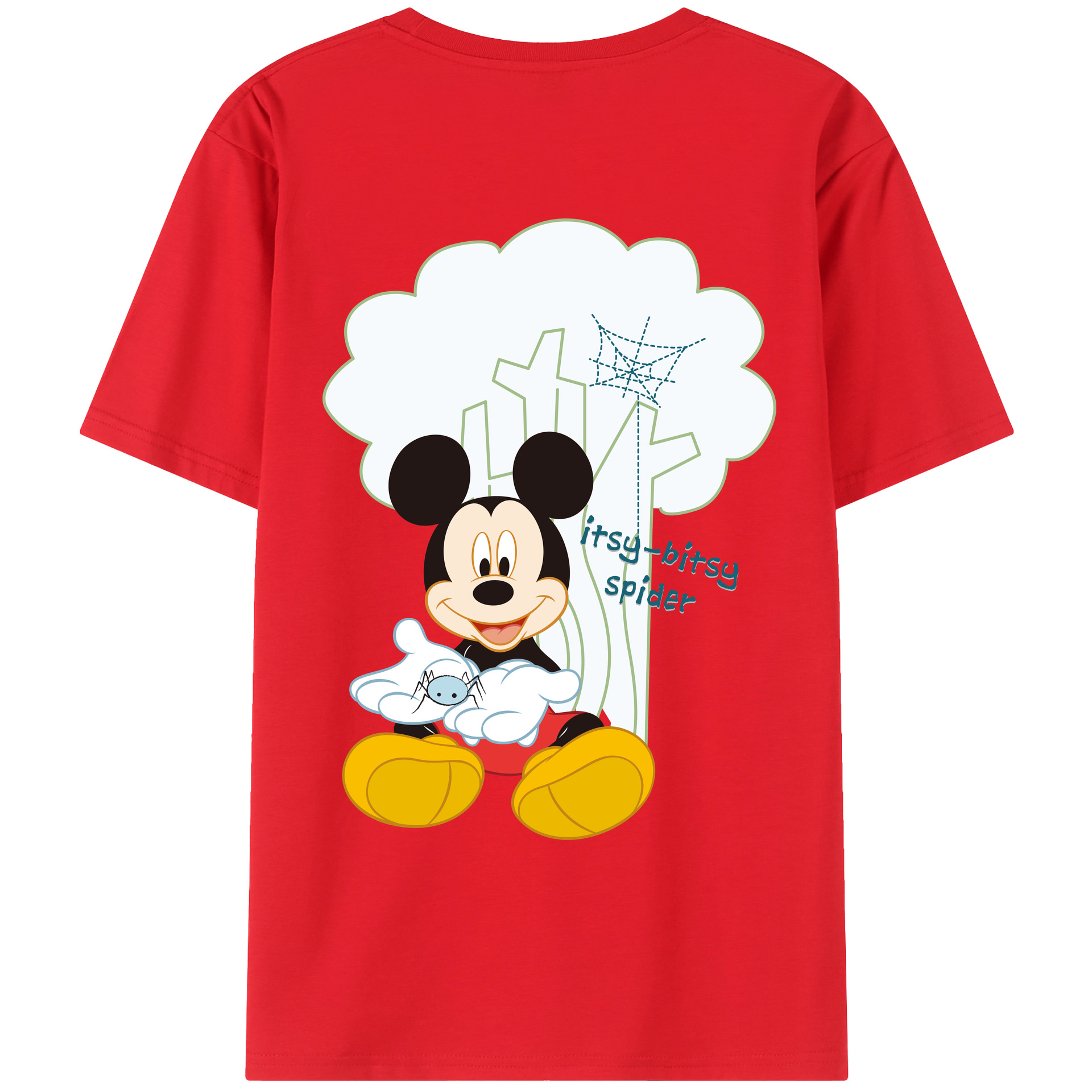 （画像用） ミッキーマウス Mickey Mouse レディース半袖Tシャツ(バックプリント)