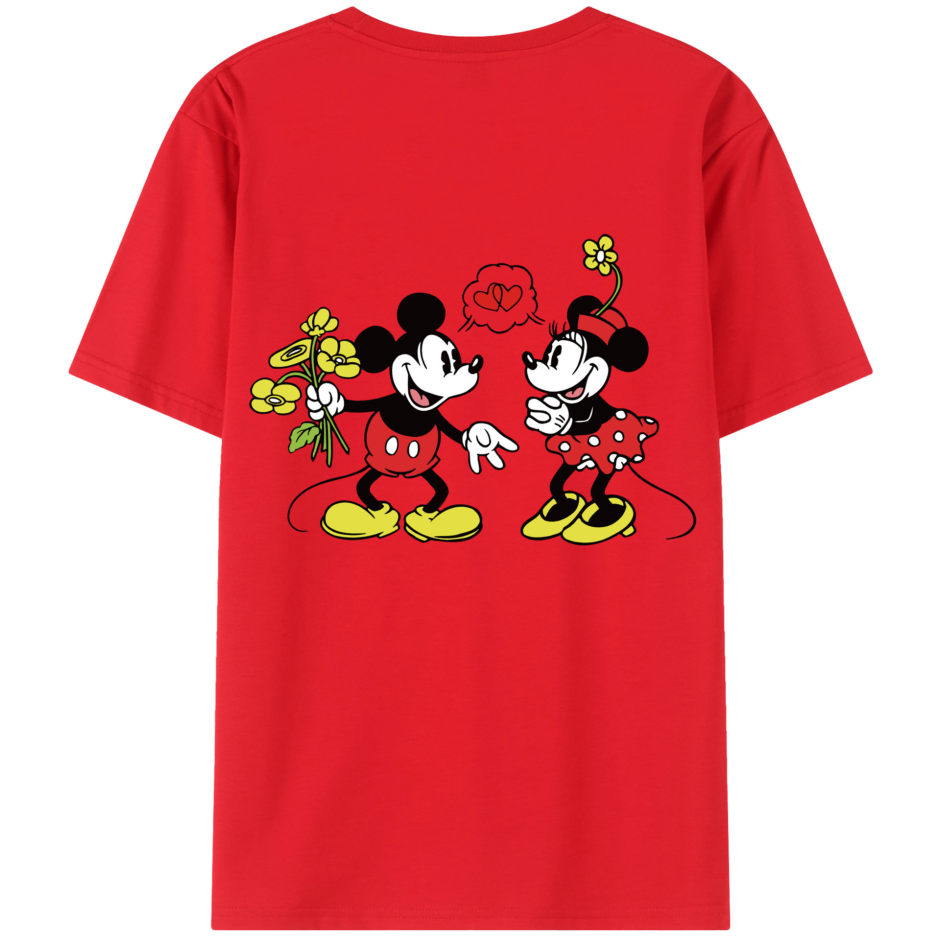 （画像用） ミッキーマウス Mickey Mouse レディース半袖Tシャツ(バックプリント)