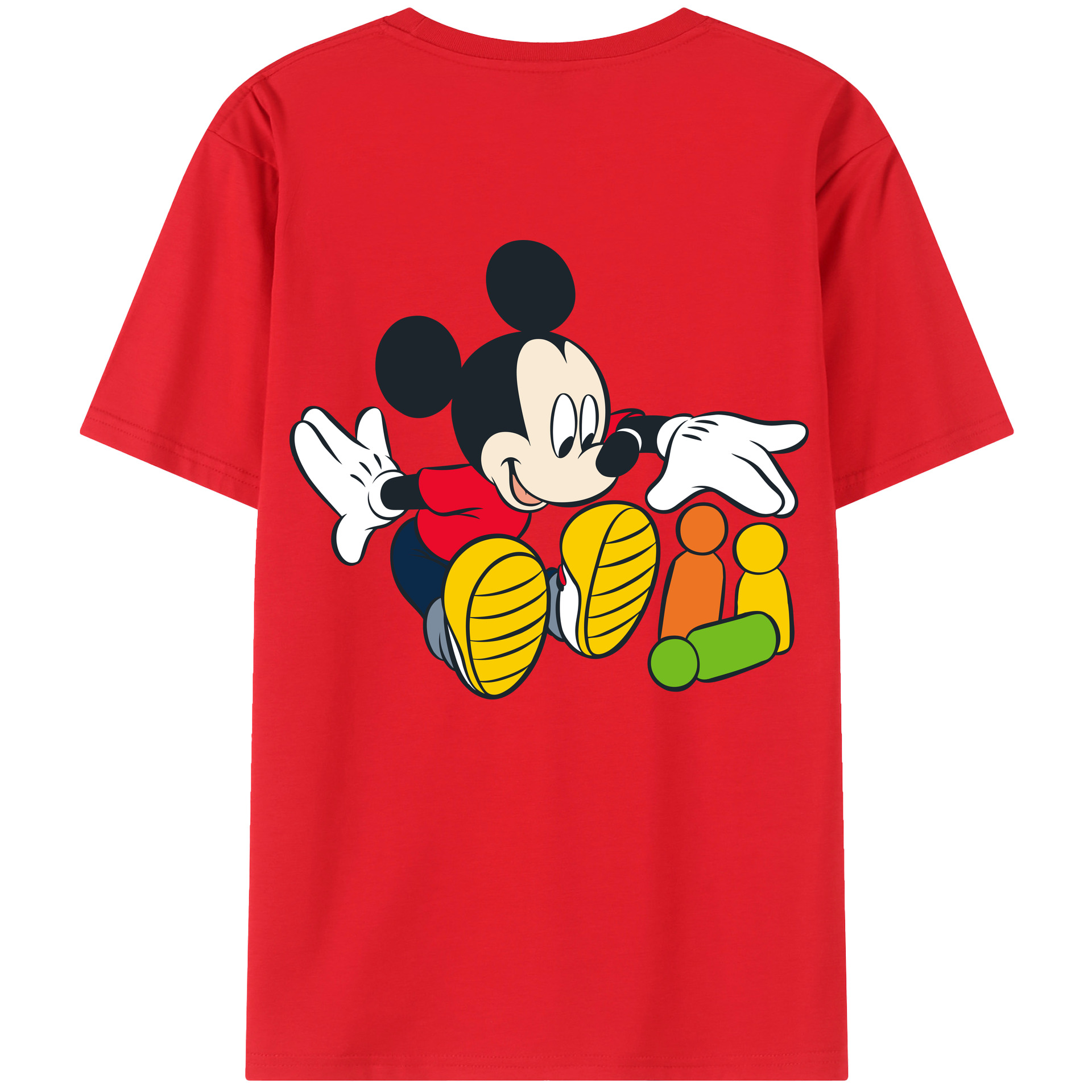 （画像用） ミッキーマウス Mickey Mouse レディース半袖Tシャツ(バックプリント)