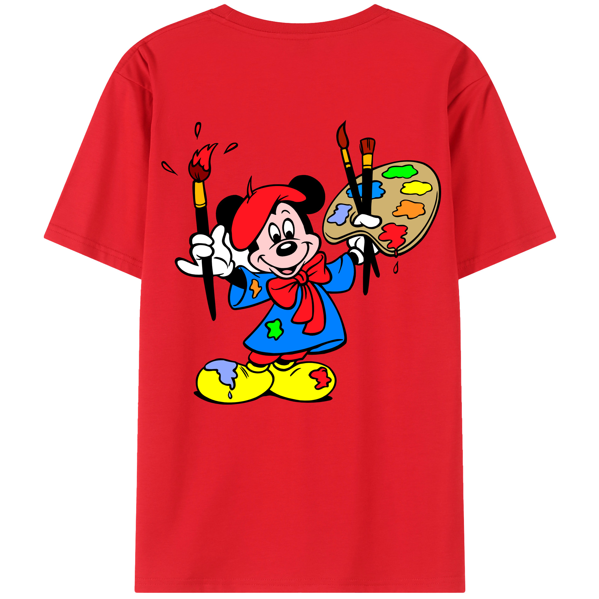 （画像用） ミッキーマウス Mickey Mouse レディース半袖Tシャツ(バックプリント)