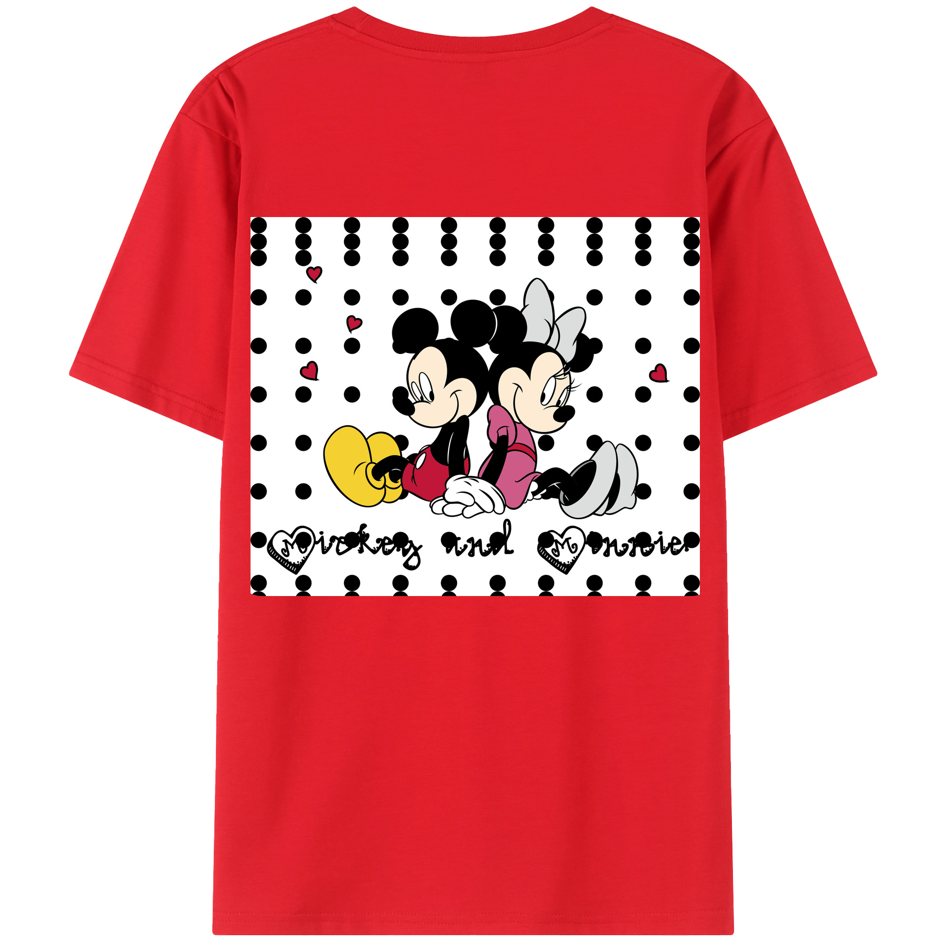 （画像用） ミッキーマウス Mickey Mouse レディース半袖Tシャツ(バックプリント)