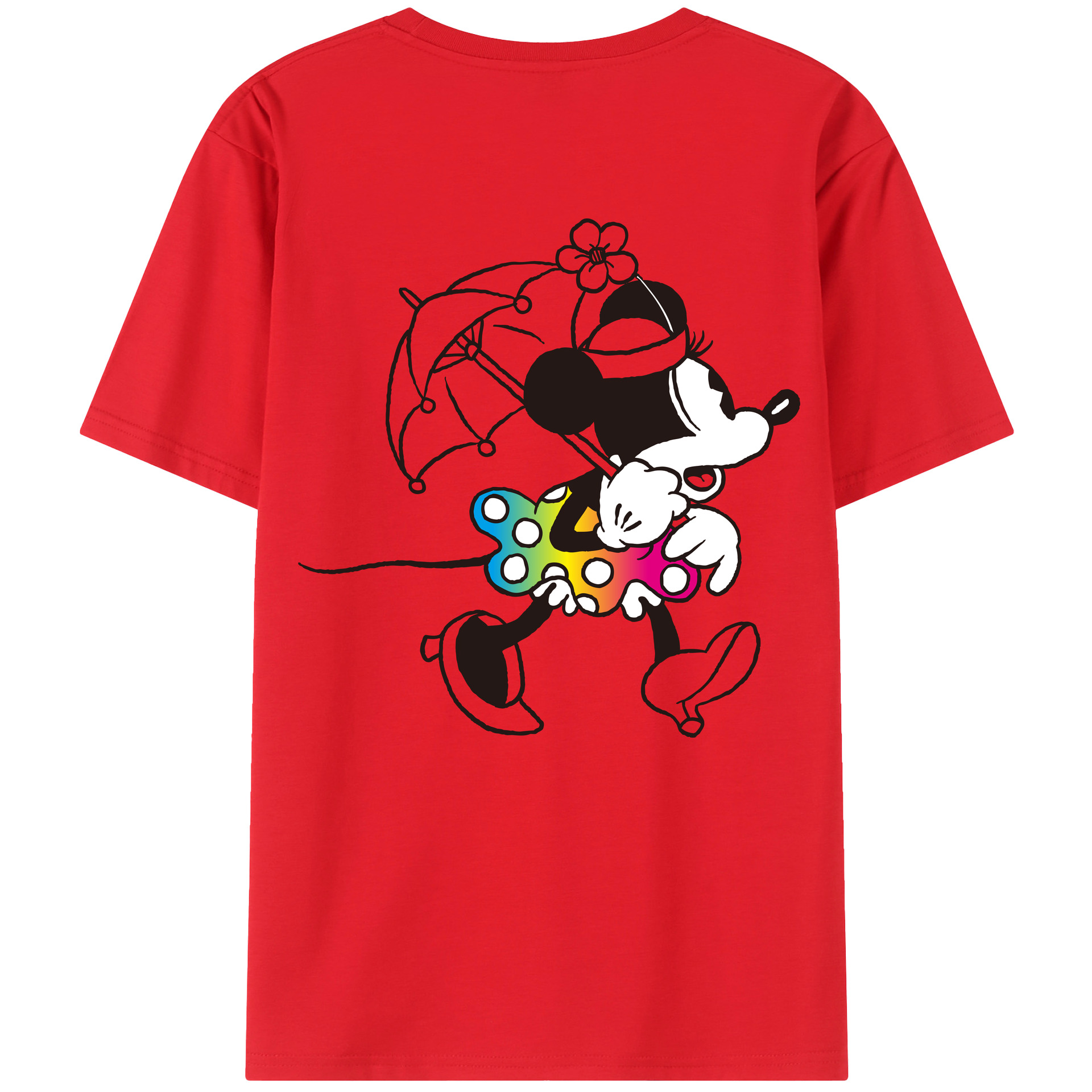 （画像用） ミッキーマウス Mickey Mouse レディース半袖Tシャツ(バックプリント)