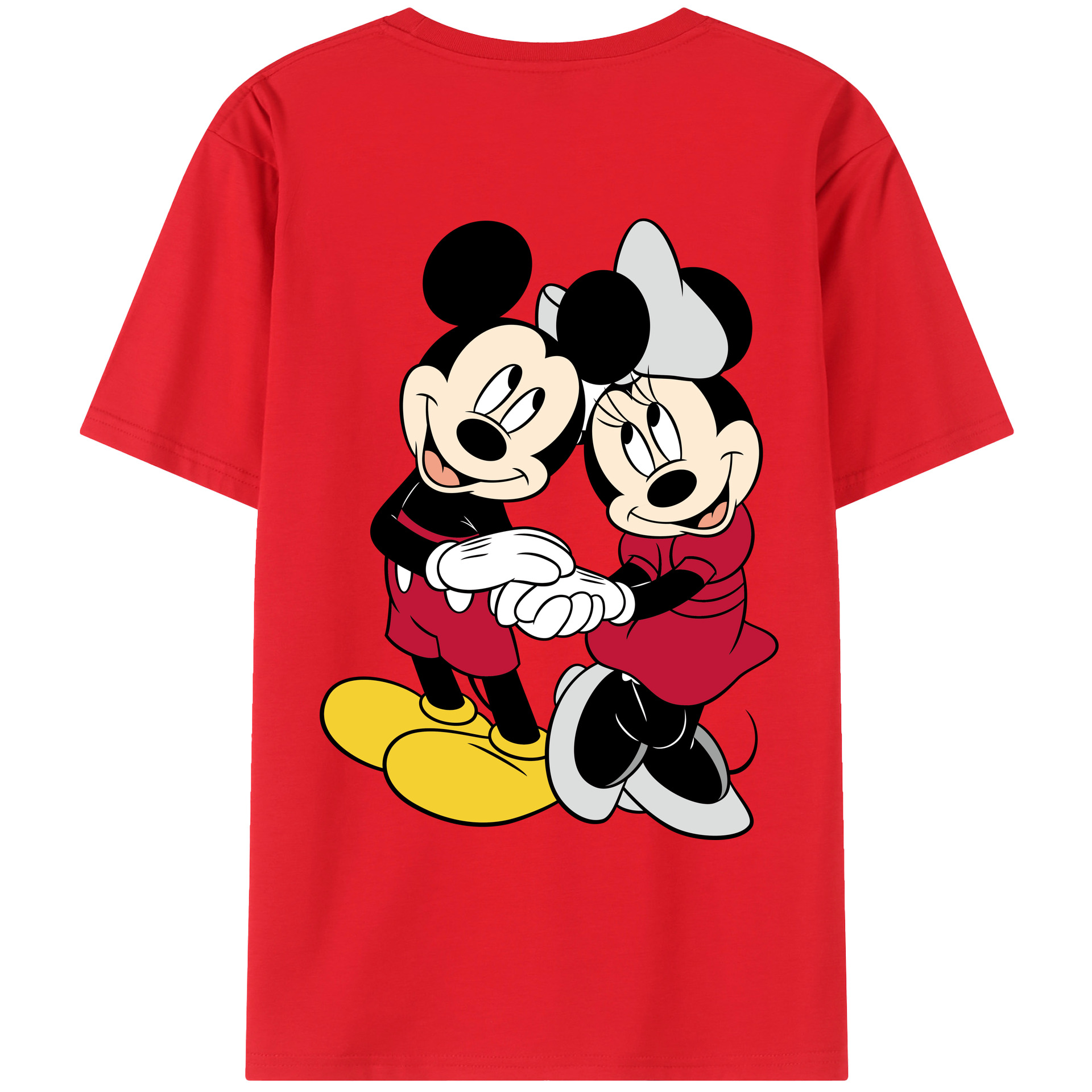 （画像用） ミッキーマウス Mickey Mouse レディース半袖Tシャツ(バックプリント)