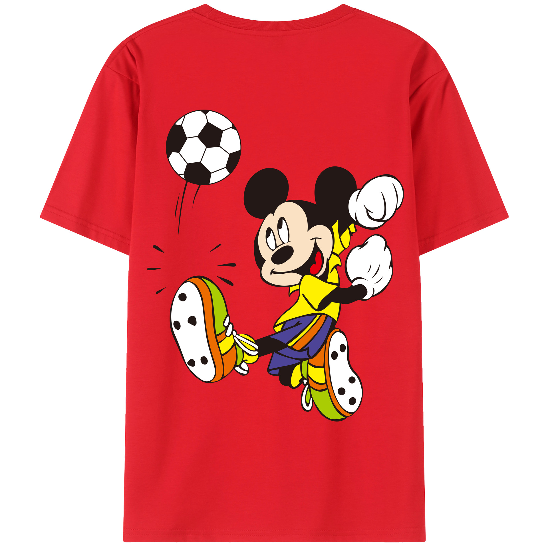 （画像用） ミッキーマウス Mickey Mouse レディース半袖Tシャツ(バックプリント)