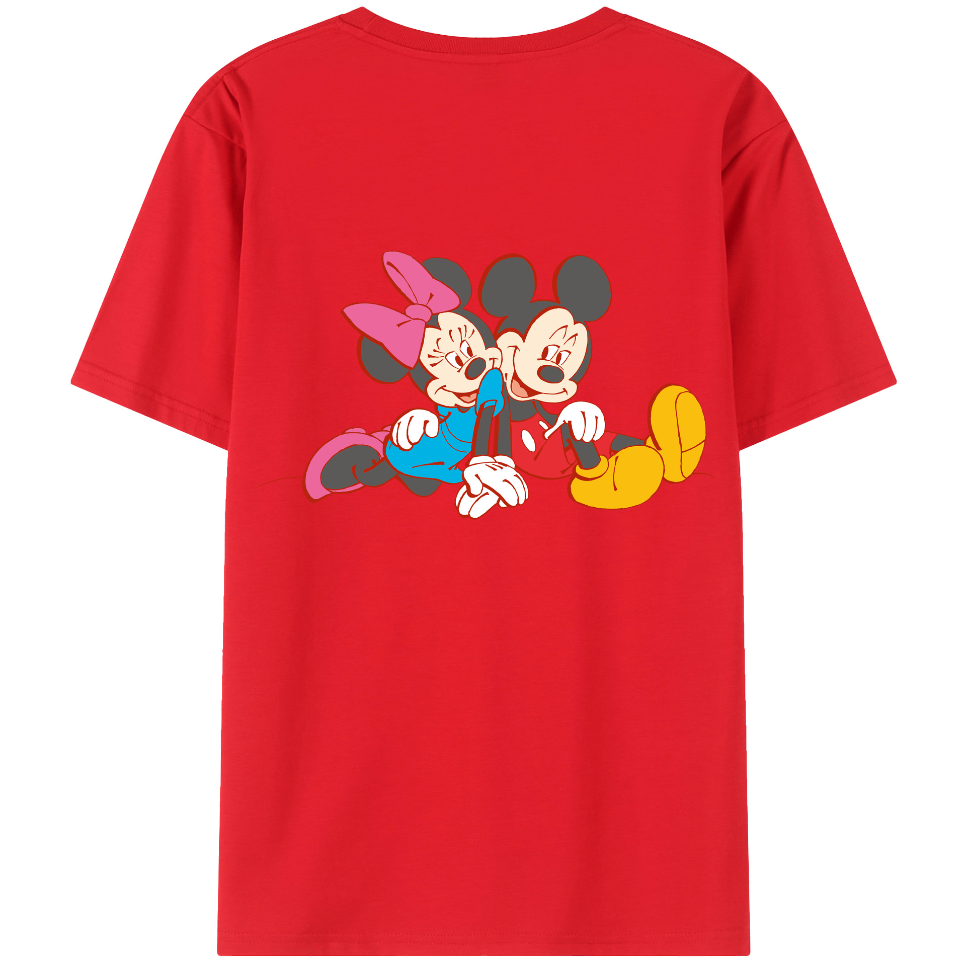 （画像用） ミッキーマウス Mickey Mouse レディース半袖Tシャツ(バックプリント)