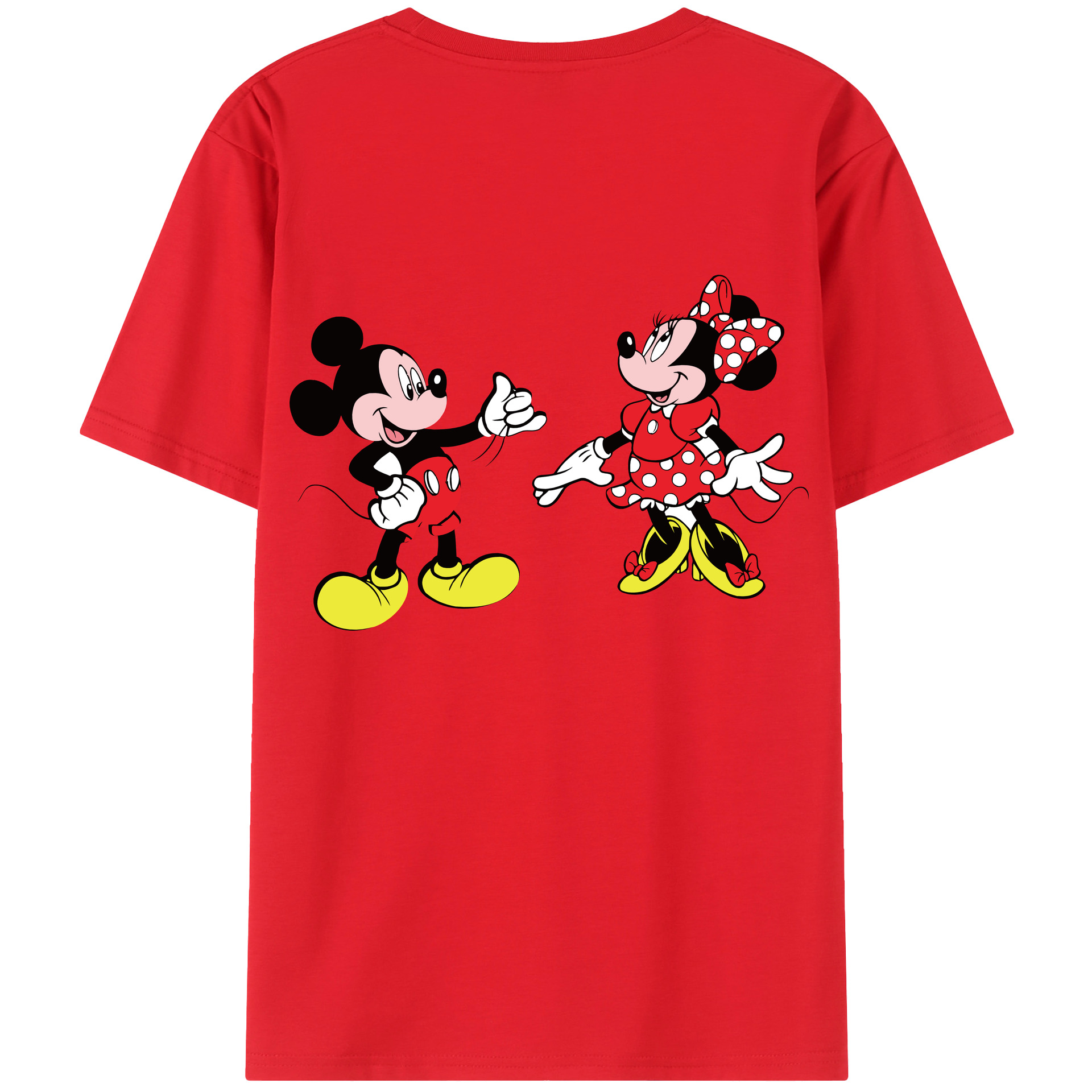 （画像用） ミッキーマウス Mickey Mouse レディース半袖Tシャツ(バックプリント)
