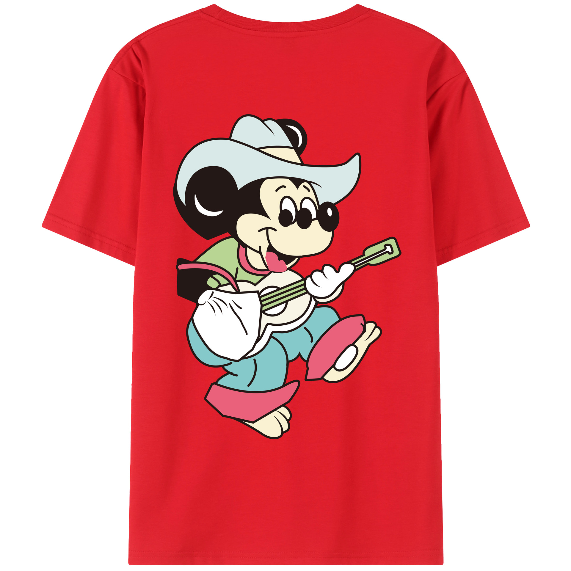 （画像用） ミッキーマウス Mickey Mouse レディース半袖Tシャツ(バックプリント)