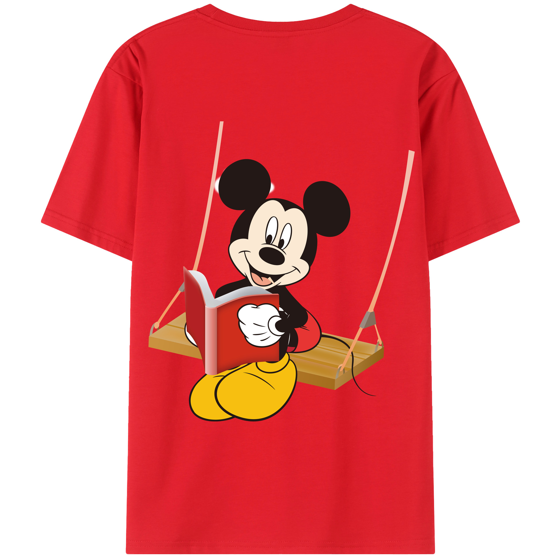 （画像用） ミッキーマウス Mickey Mouse レディース半袖Tシャツ(バックプリント)