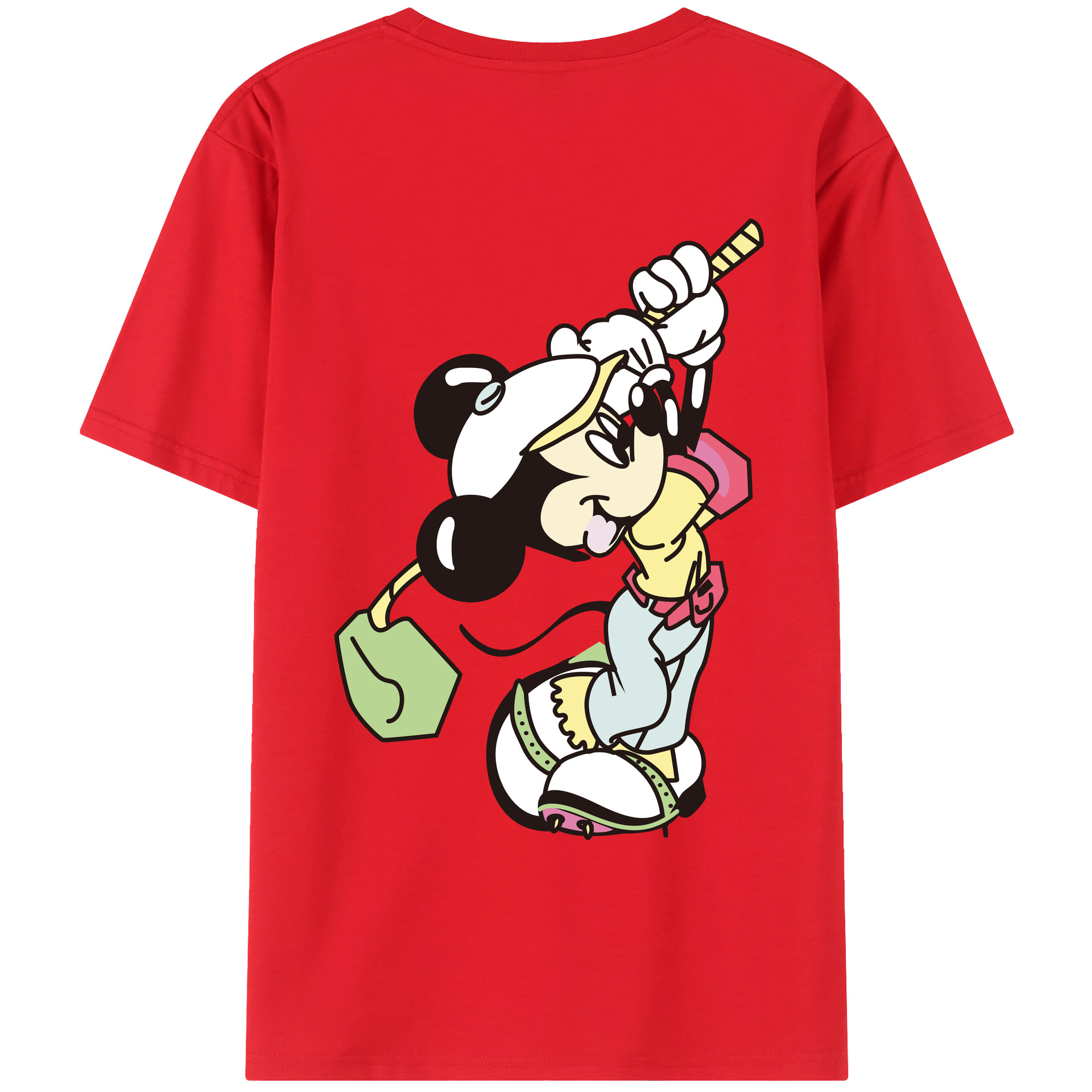 （画像用） ミッキーマウス Mickey Mouse レディース半袖Tシャツ(バックプリント)