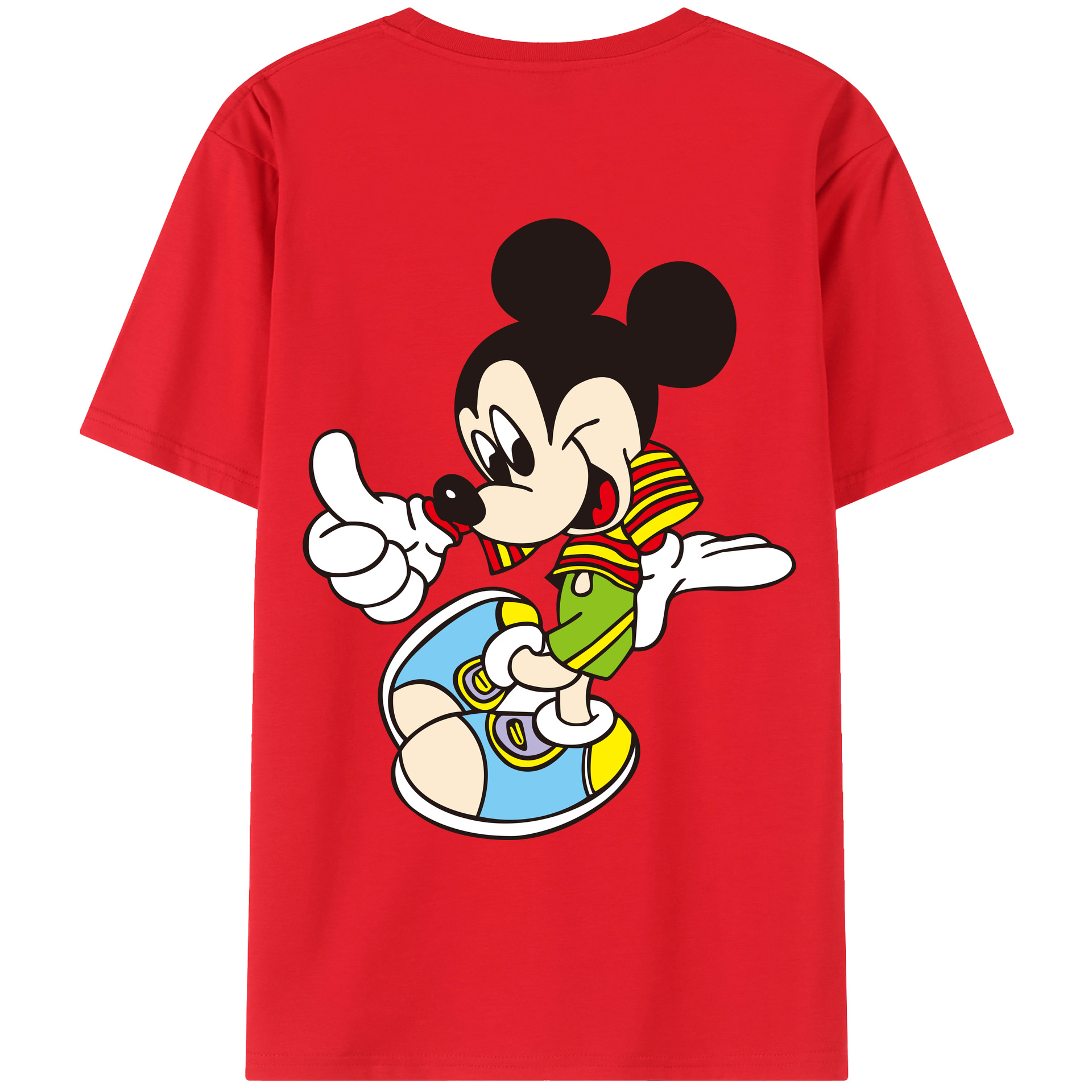 （画像用） ミッキーマウス Mickey Mouse レディース半袖Tシャツ(バックプリント)