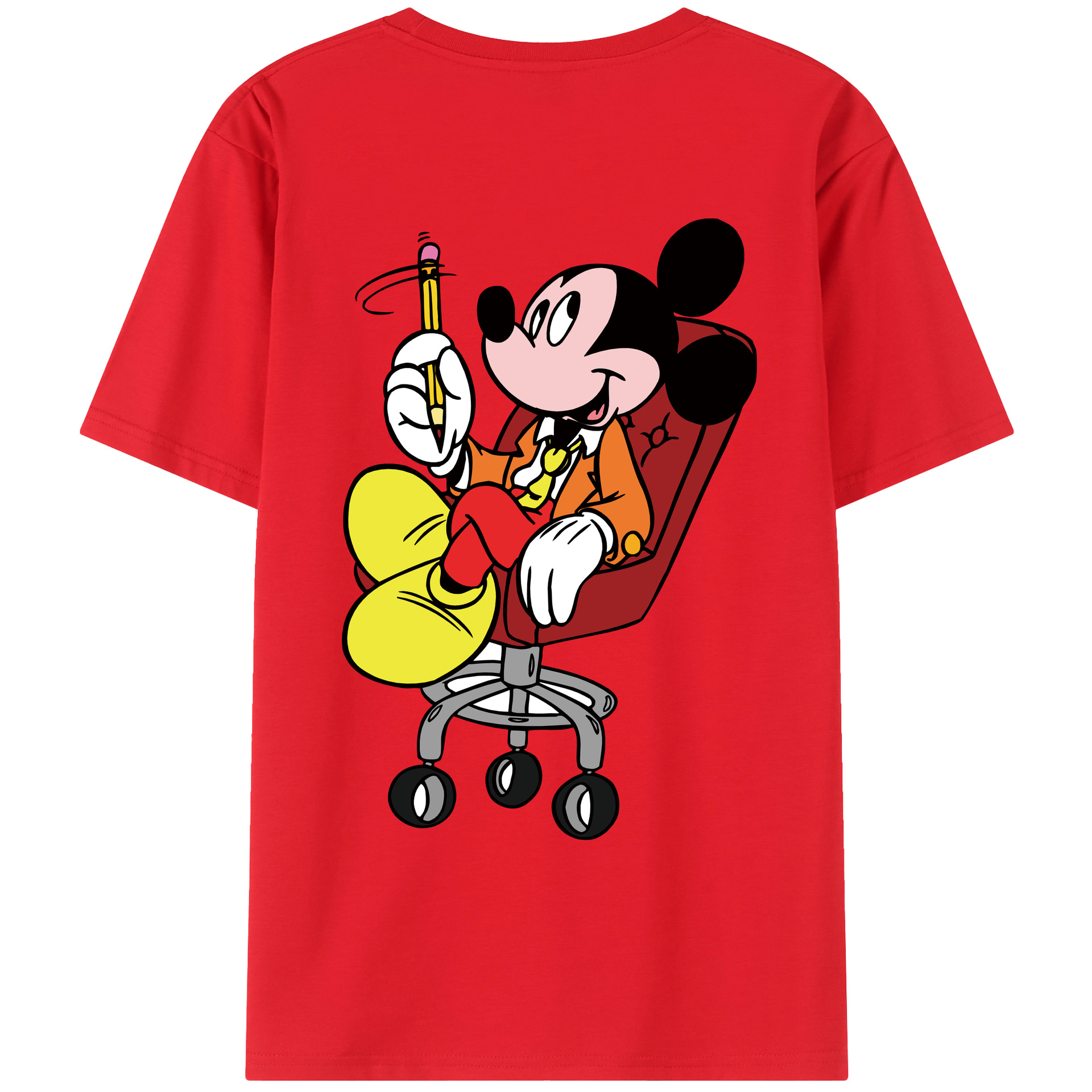 （画像用） ミッキーマウス Mickey Mouse レディース半袖Tシャツ(バックプリント)