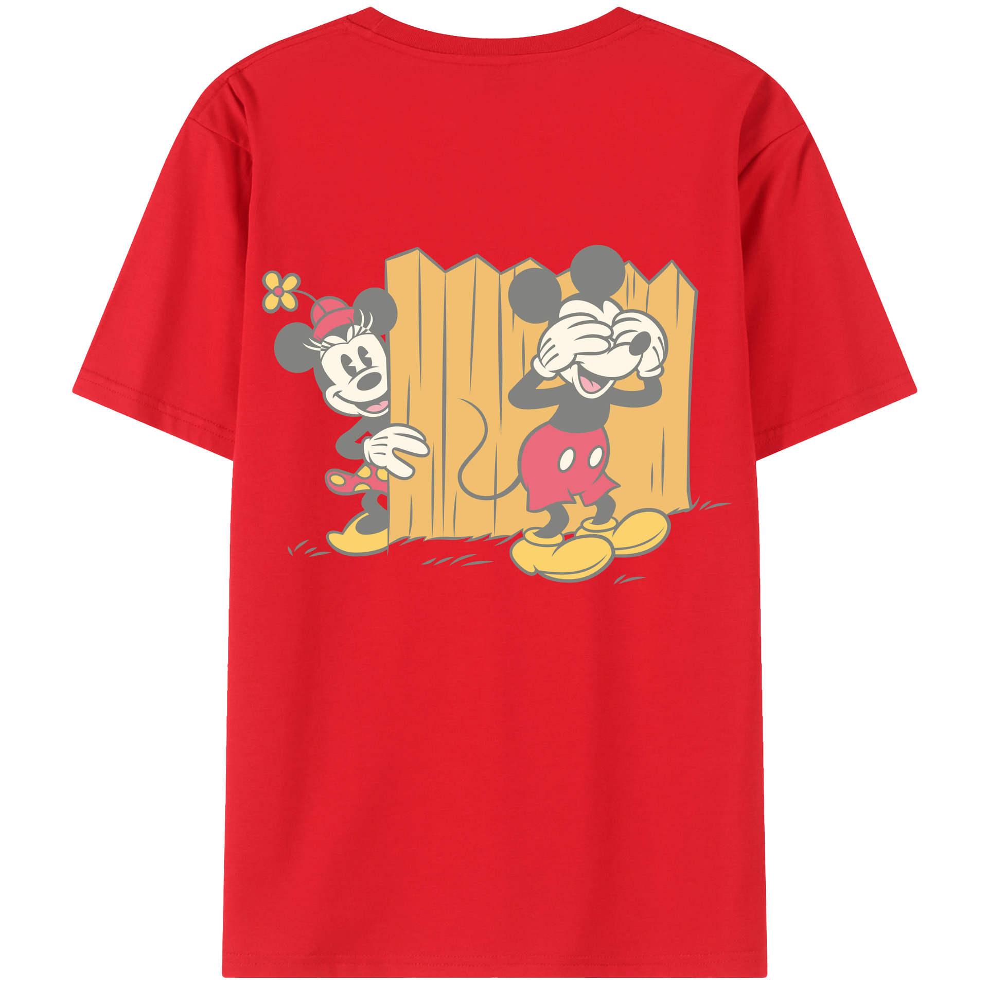 （画像用） ミッキーマウス Mickey Mouse レディース半袖Tシャツ(バックプリント)