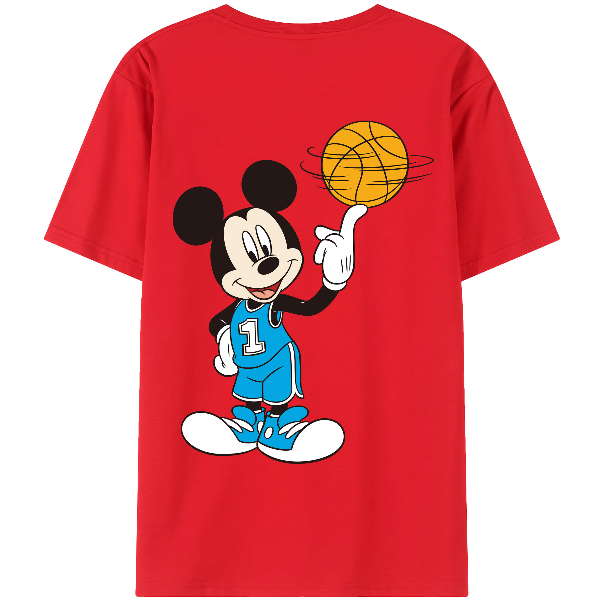 （画像用） ミッキーマウス Mickey Mouse レディース半袖Tシャツ(バックプリント)