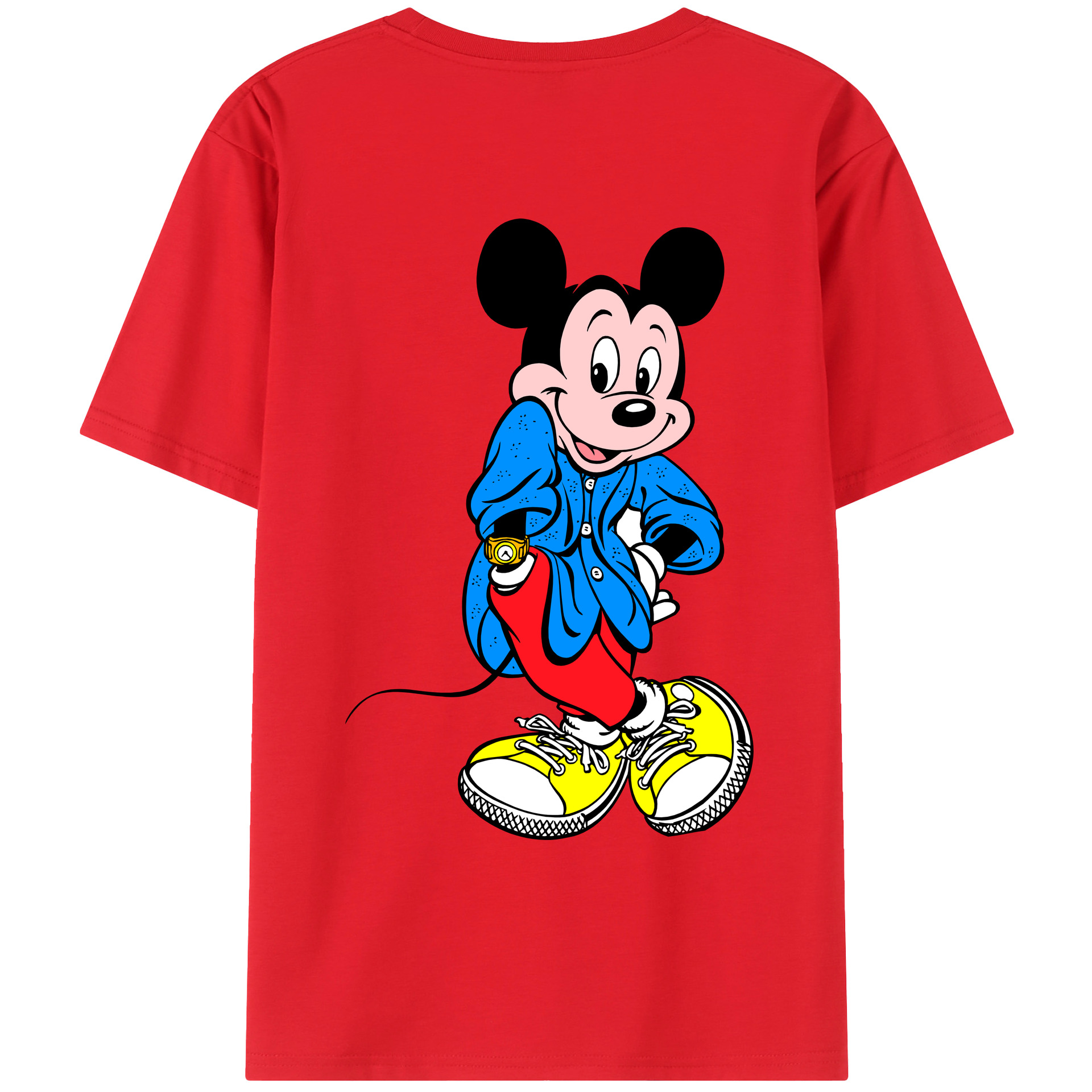 （画像用） ミッキーマウス Mickey Mouse レディース半袖Tシャツ(バックプリント)