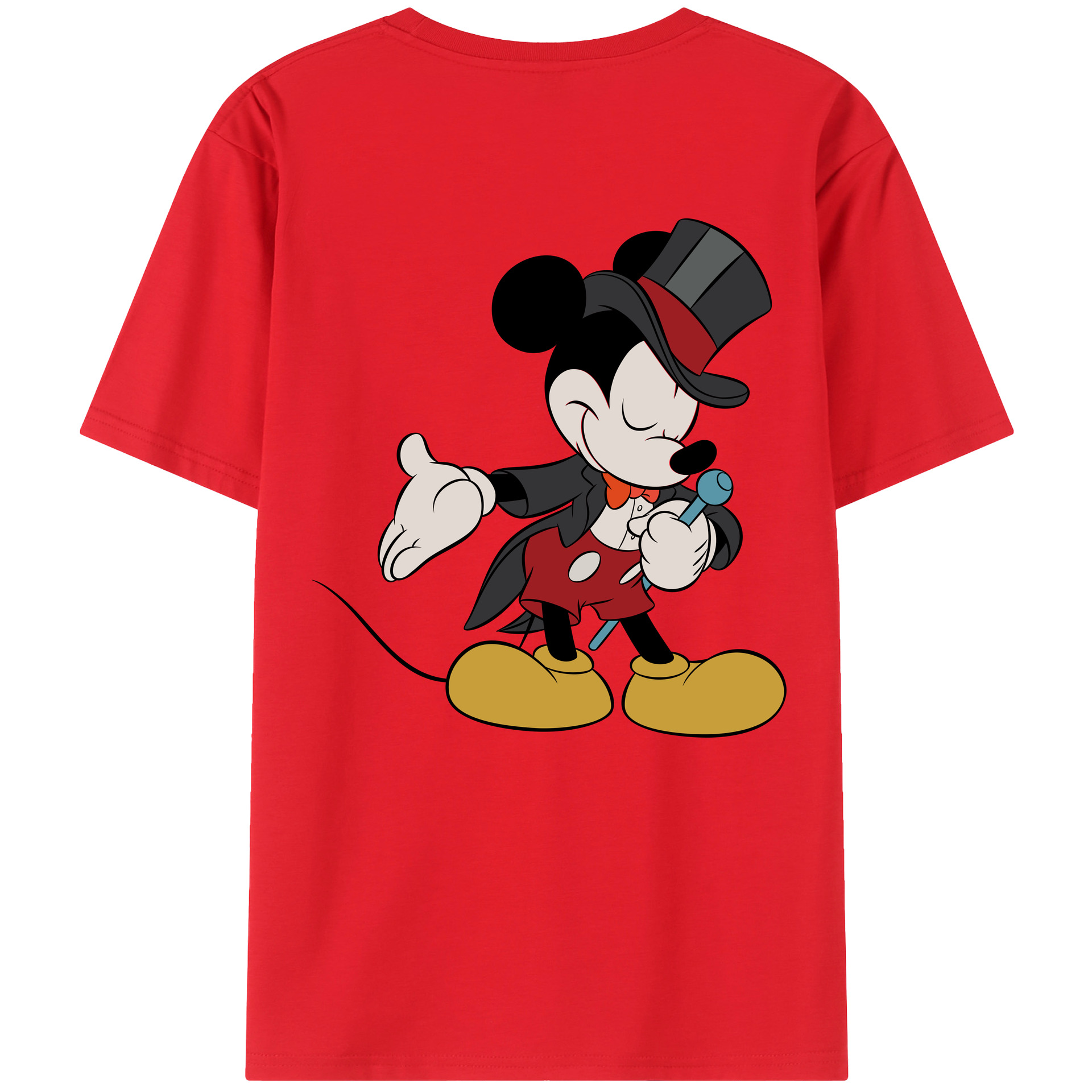 （画像用） ミッキーマウス Mickey Mouse レディース半袖Tシャツ(バックプリント)