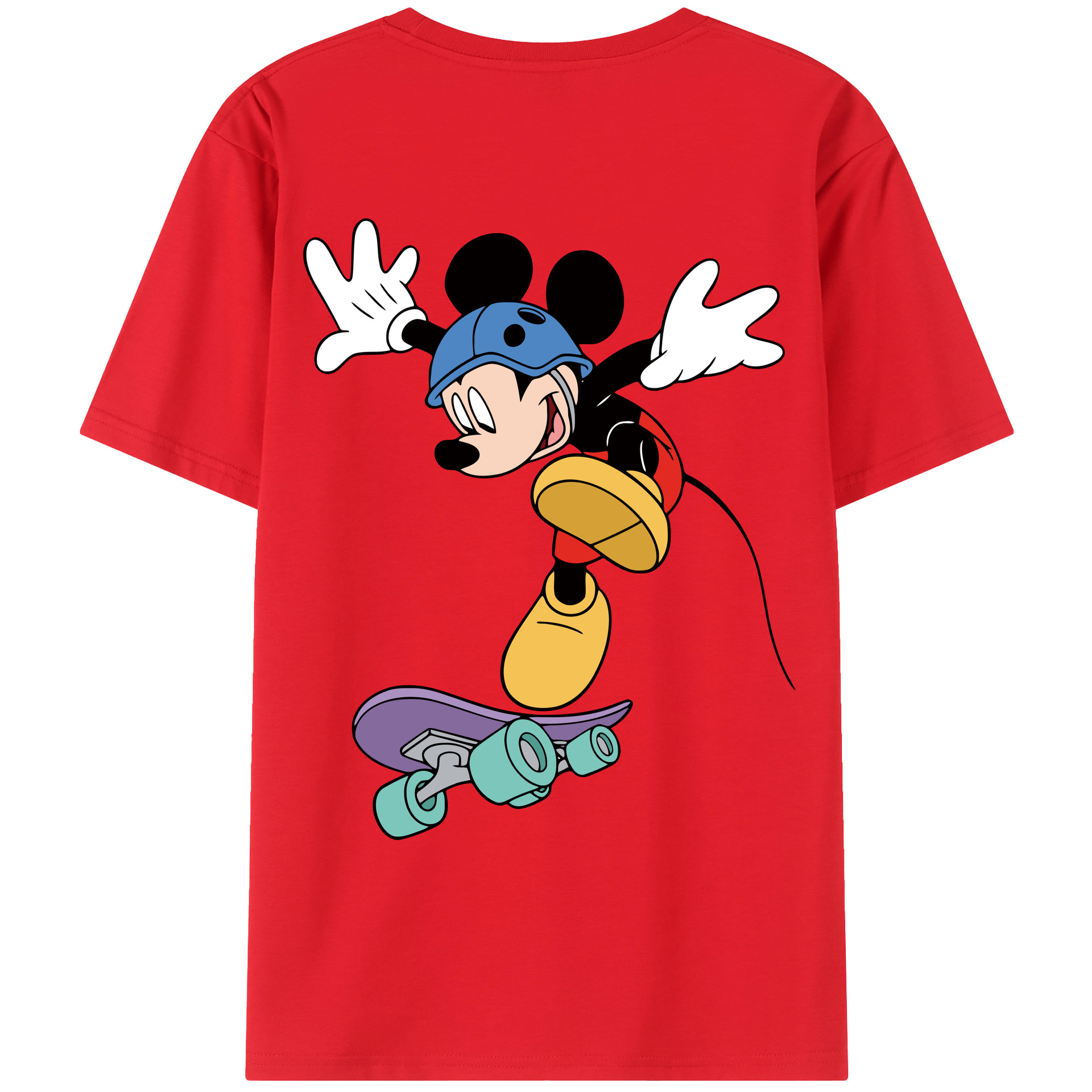 （画像用） ミッキーマウス Mickey Mouse レディース半袖Tシャツ(バックプリント)