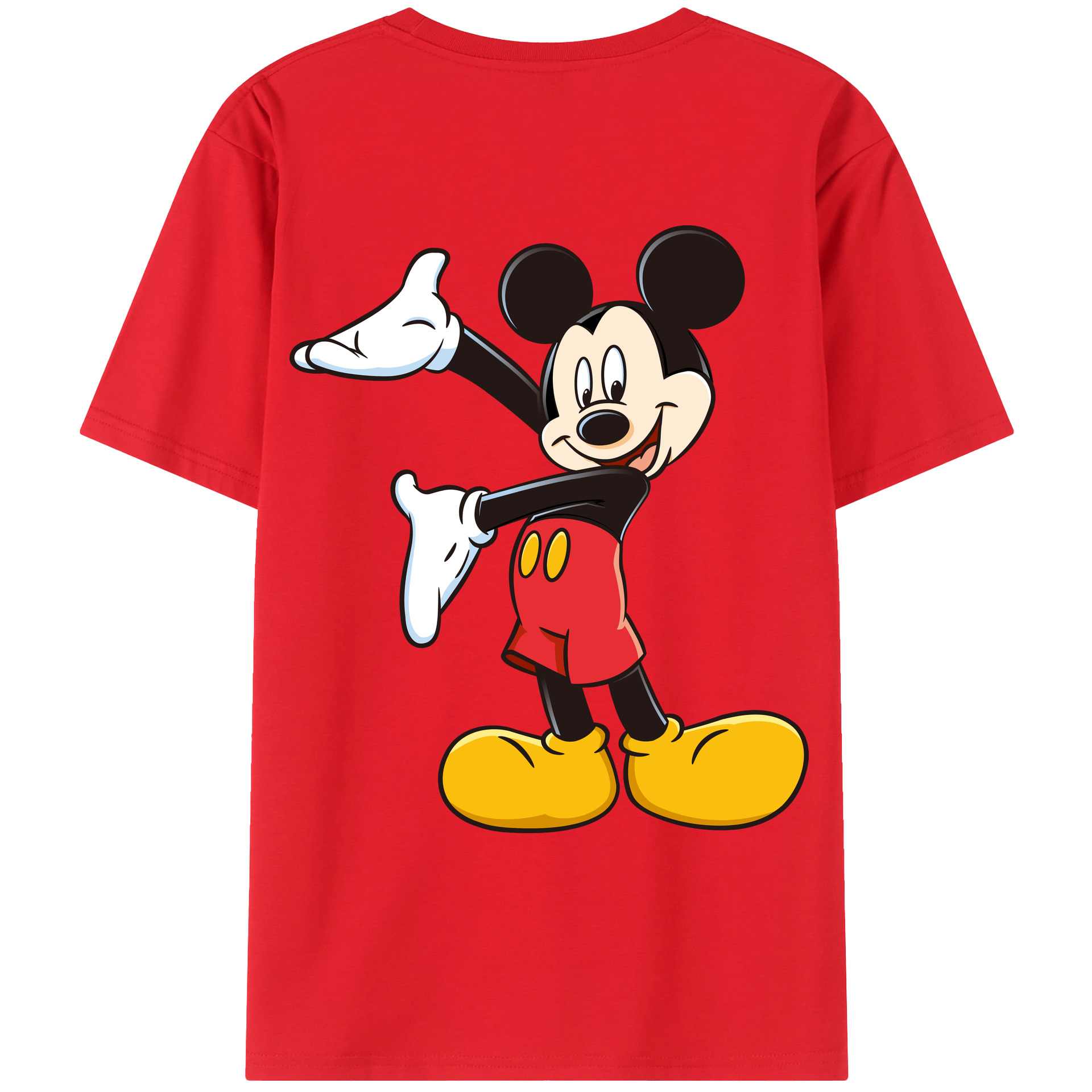 （画像用） ミッキーマウス Mickey Mouse レディース半袖Tシャツ(バックプリント)