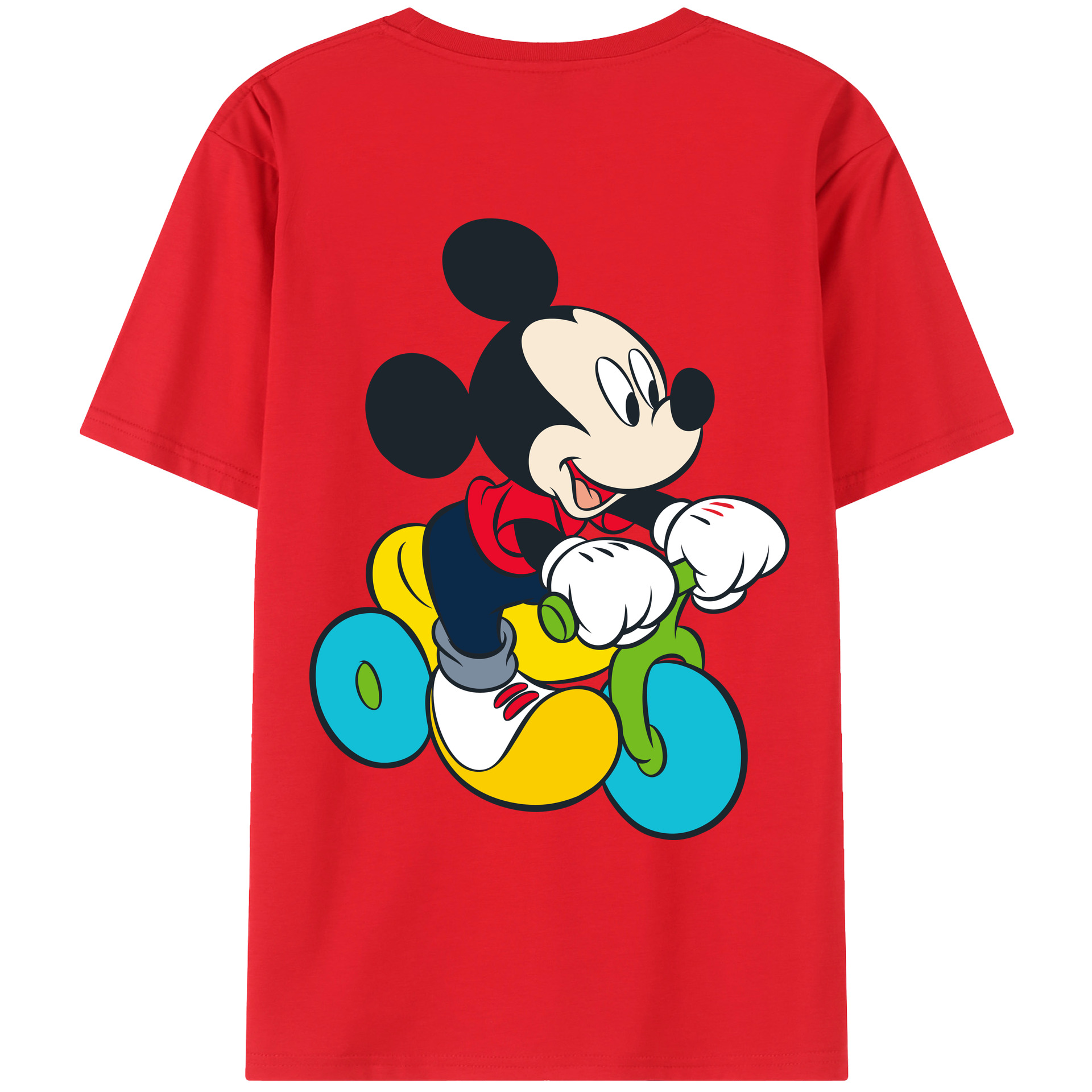 （画像用） ミッキーマウス Mickey Mouse レディース半袖Tシャツ(バックプリント)