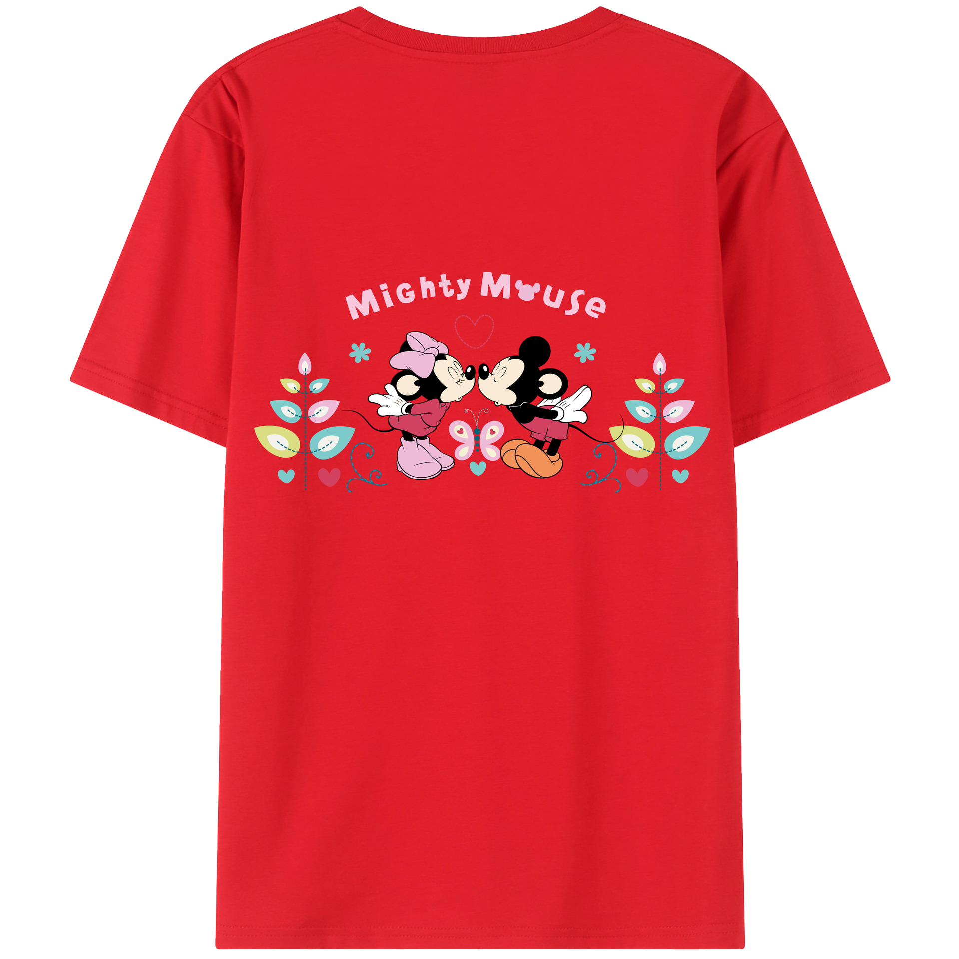 （画像用） ミッキーマウス Mickey Mouse レディース半袖Tシャツ(バックプリント)