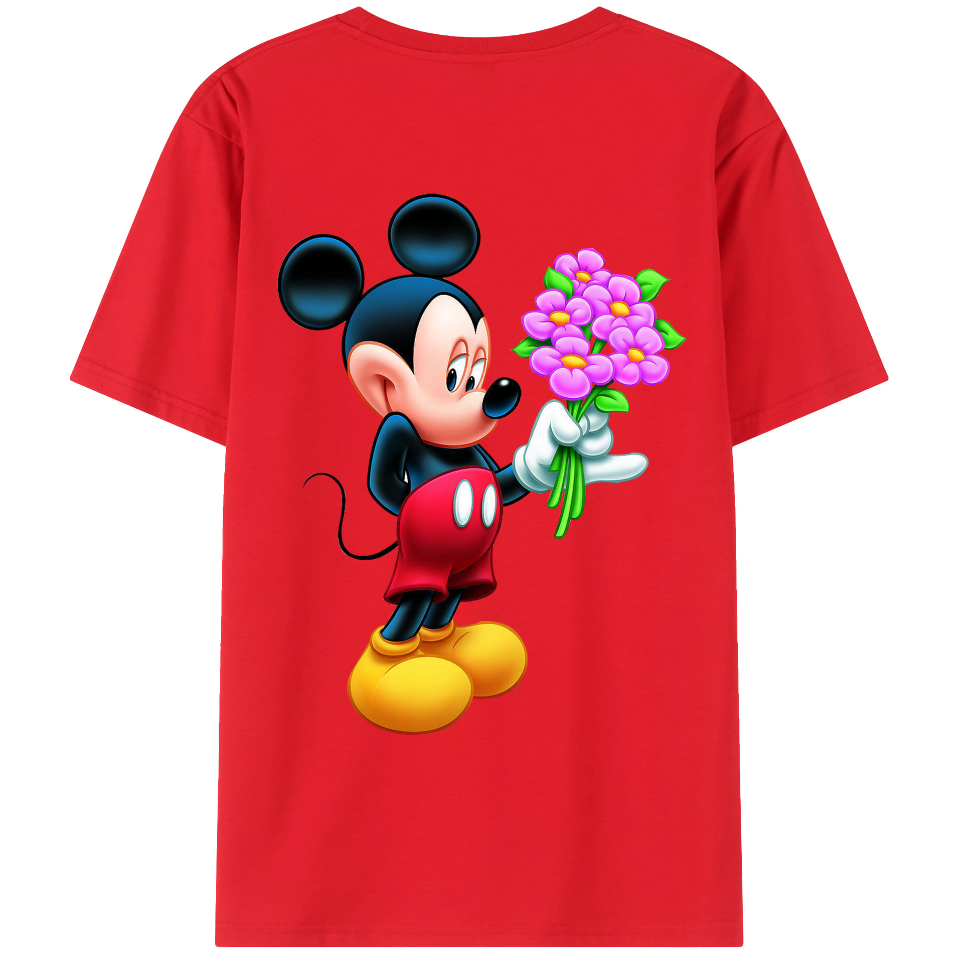 （画像用） ミッキーマウス Mickey Mouse レディース半袖Tシャツ(バックプリント)
