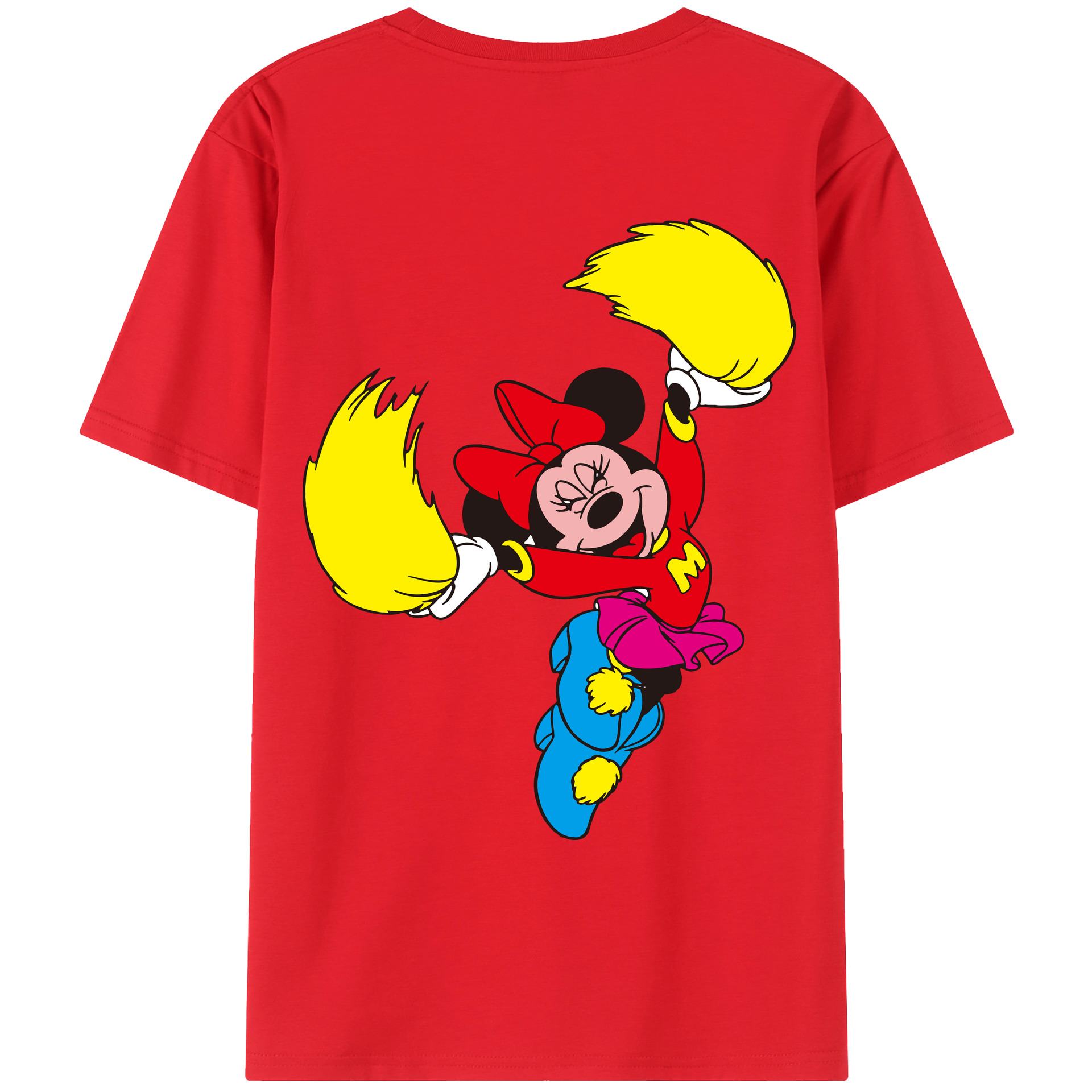 （画像用） ミッキーマウス Mickey Mouse レディース半袖Tシャツ(バックプリント)