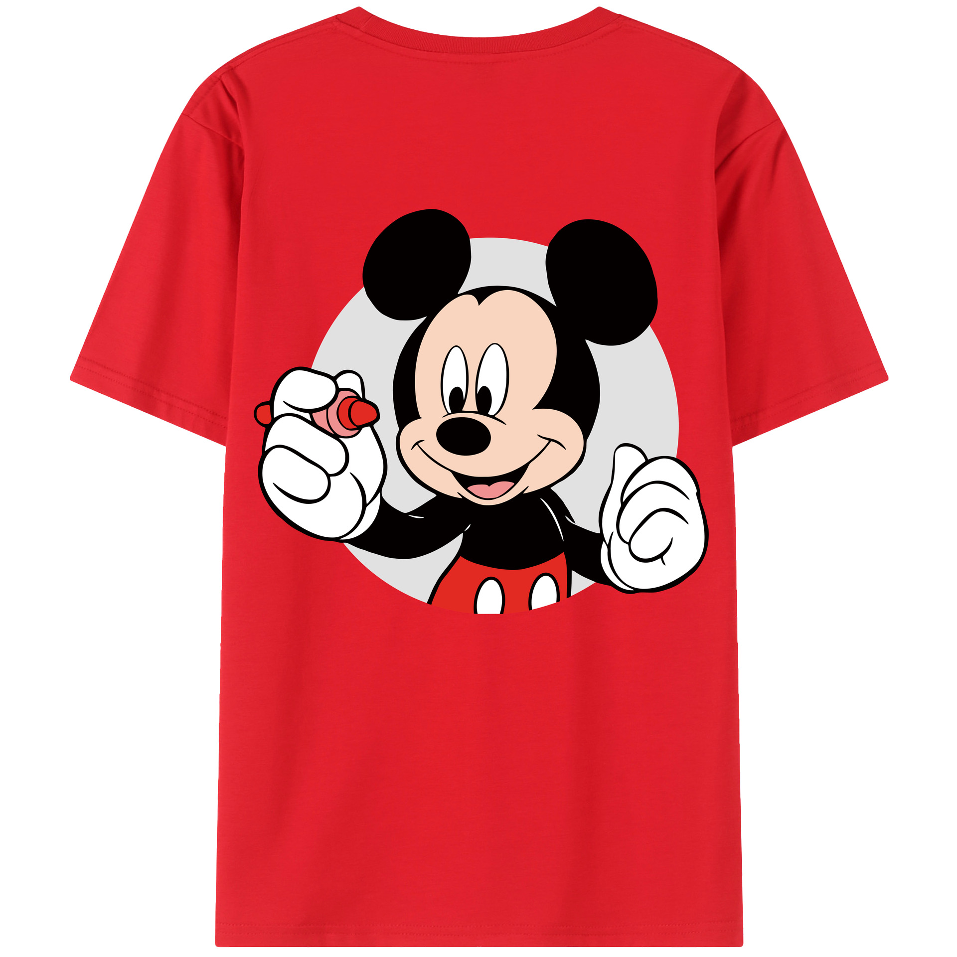（画像用） ミッキーマウス Mickey Mouse レディース半袖Tシャツ(バックプリント)