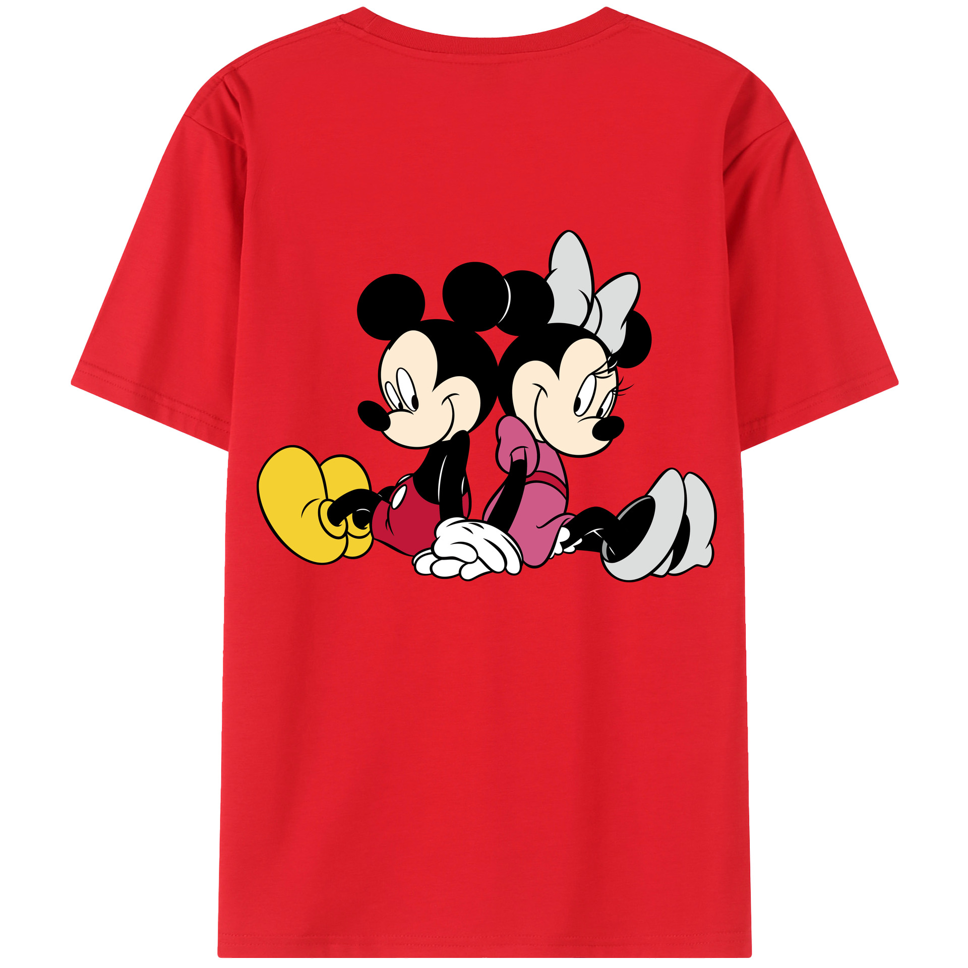 （画像用） ミッキーマウス Mickey Mouse レディース半袖Tシャツ(バックプリント)