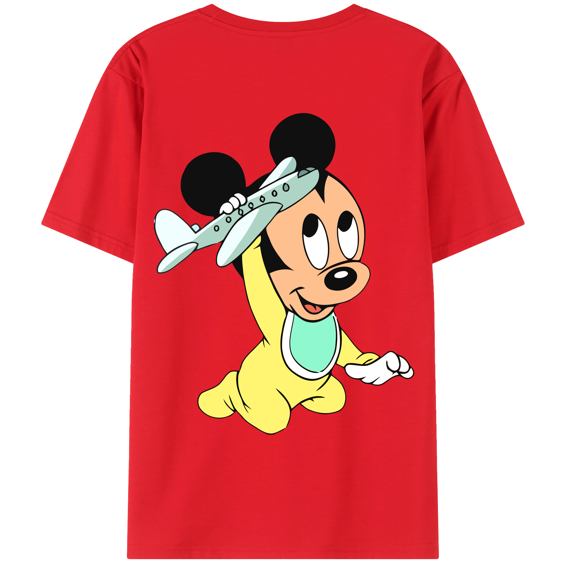 （画像用） ミッキーマウス Mickey Mouse レディース半袖Tシャツ(バックプリント)