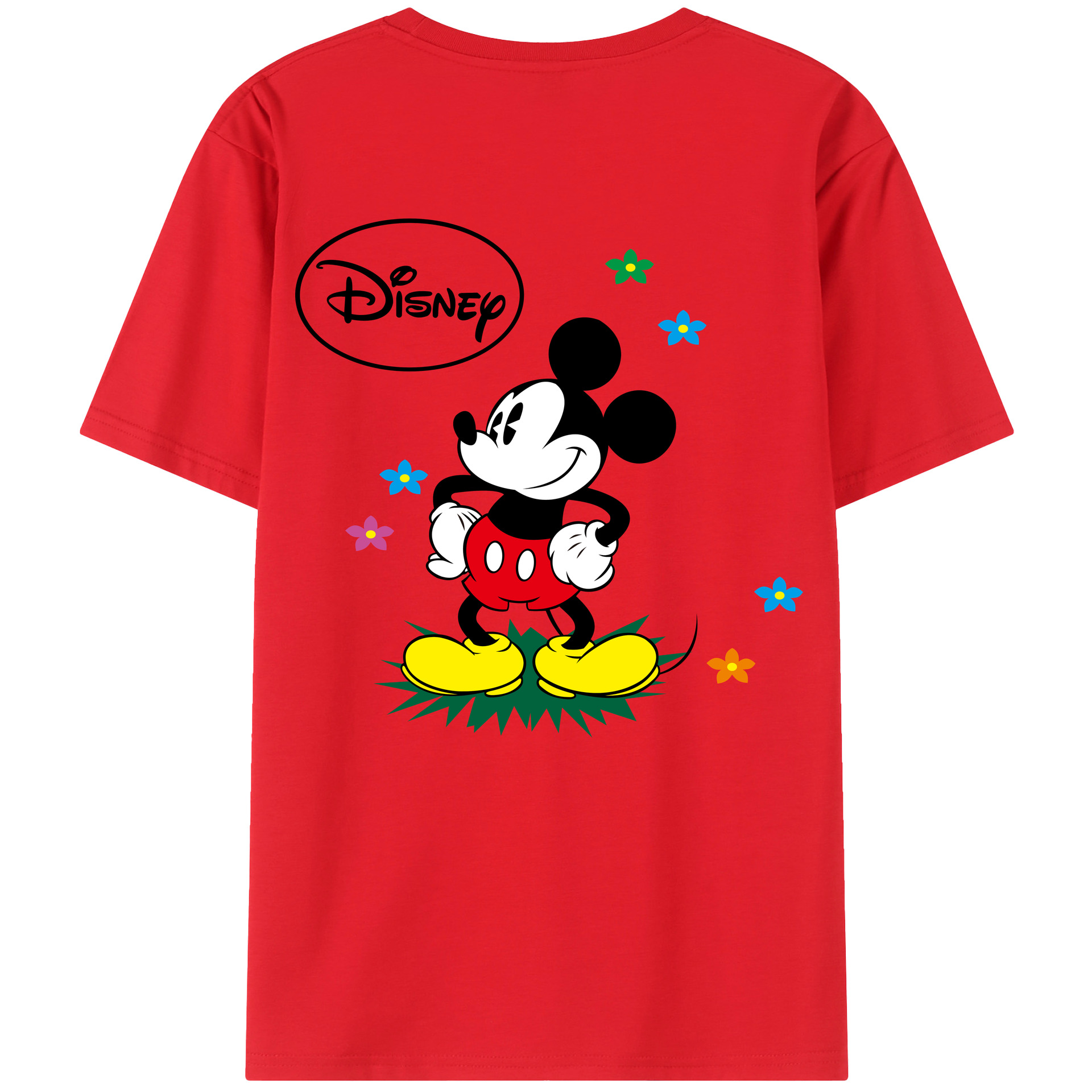 （画像用） ミッキーマウス Mickey Mouse レディース半袖Tシャツ(バックプリント)
