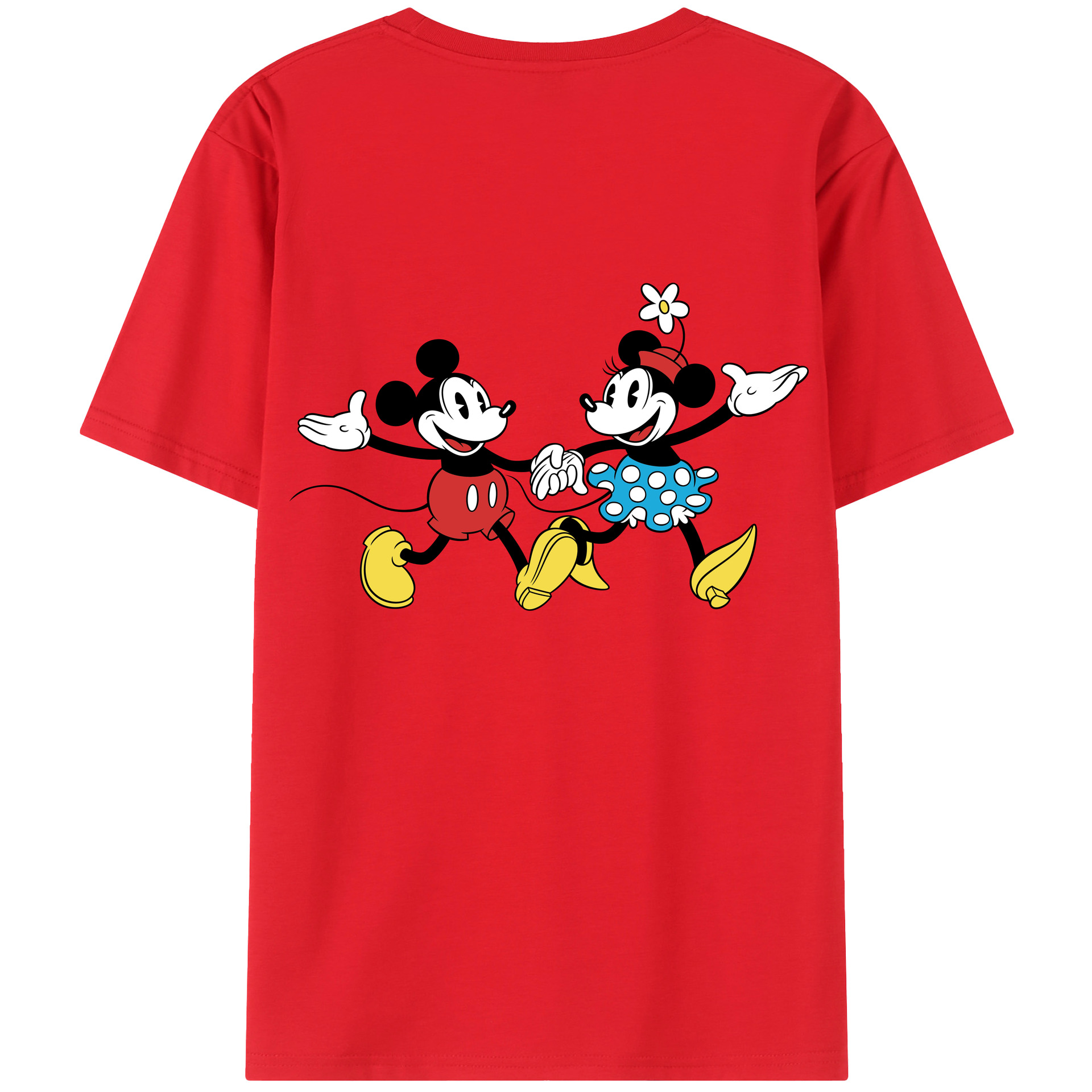 （画像用） ミッキーマウス Mickey Mouse レディース半袖Tシャツ(バックプリント)