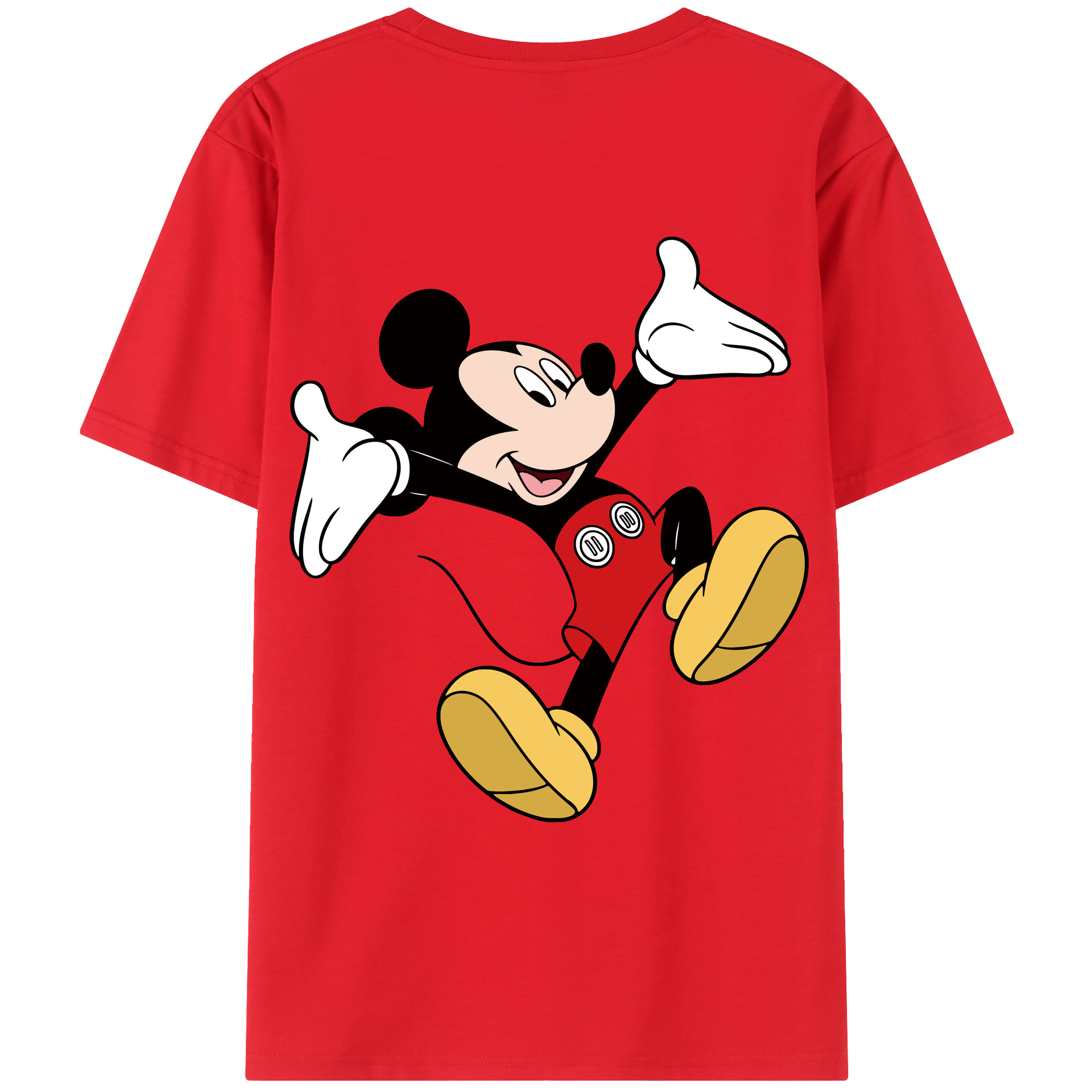 （画像用） ミッキーマウス Mickey Mouse レディース半袖Tシャツ(バックプリント)
