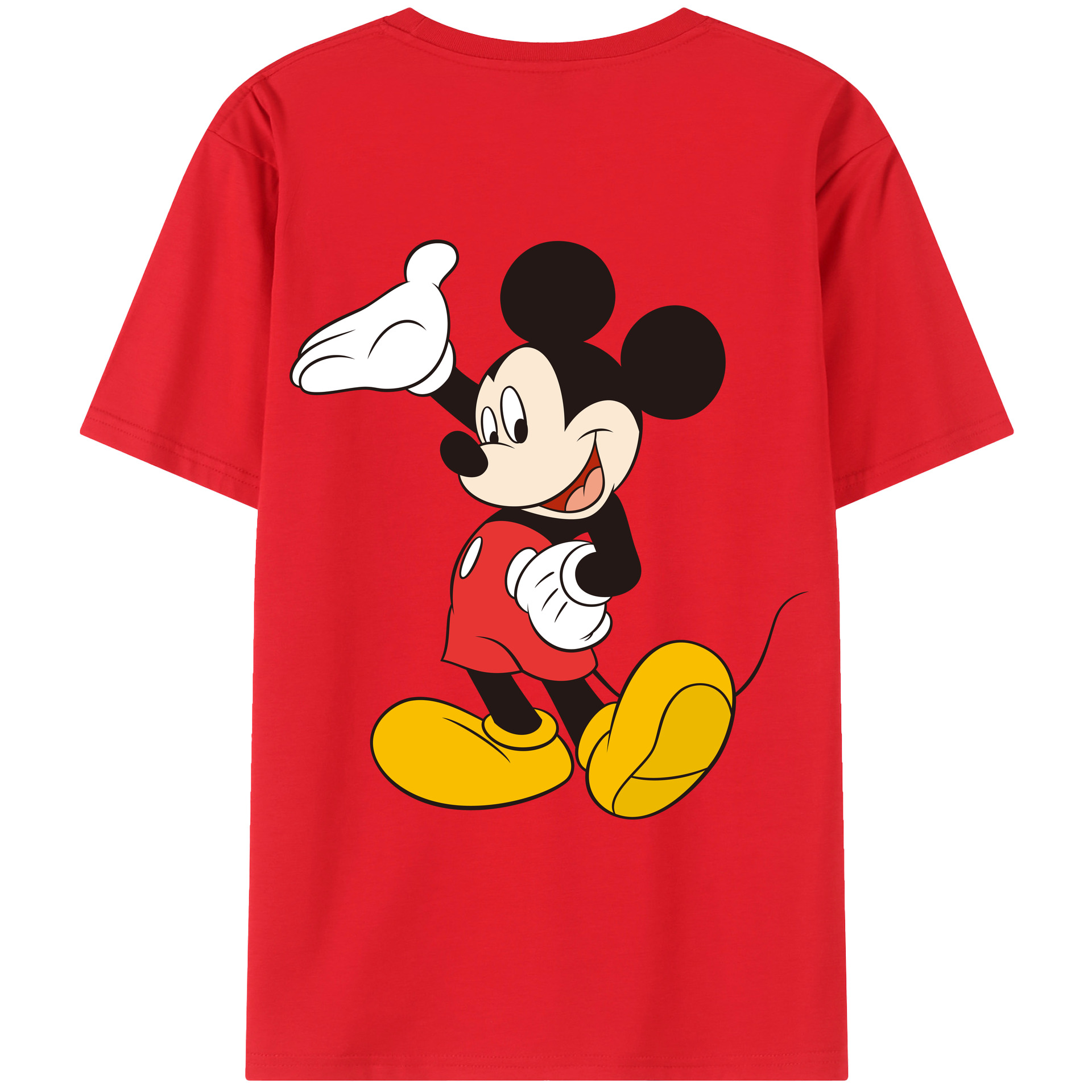 （画像用） ミッキーマウス Mickey Mouse レディース半袖Tシャツ(バックプリント)