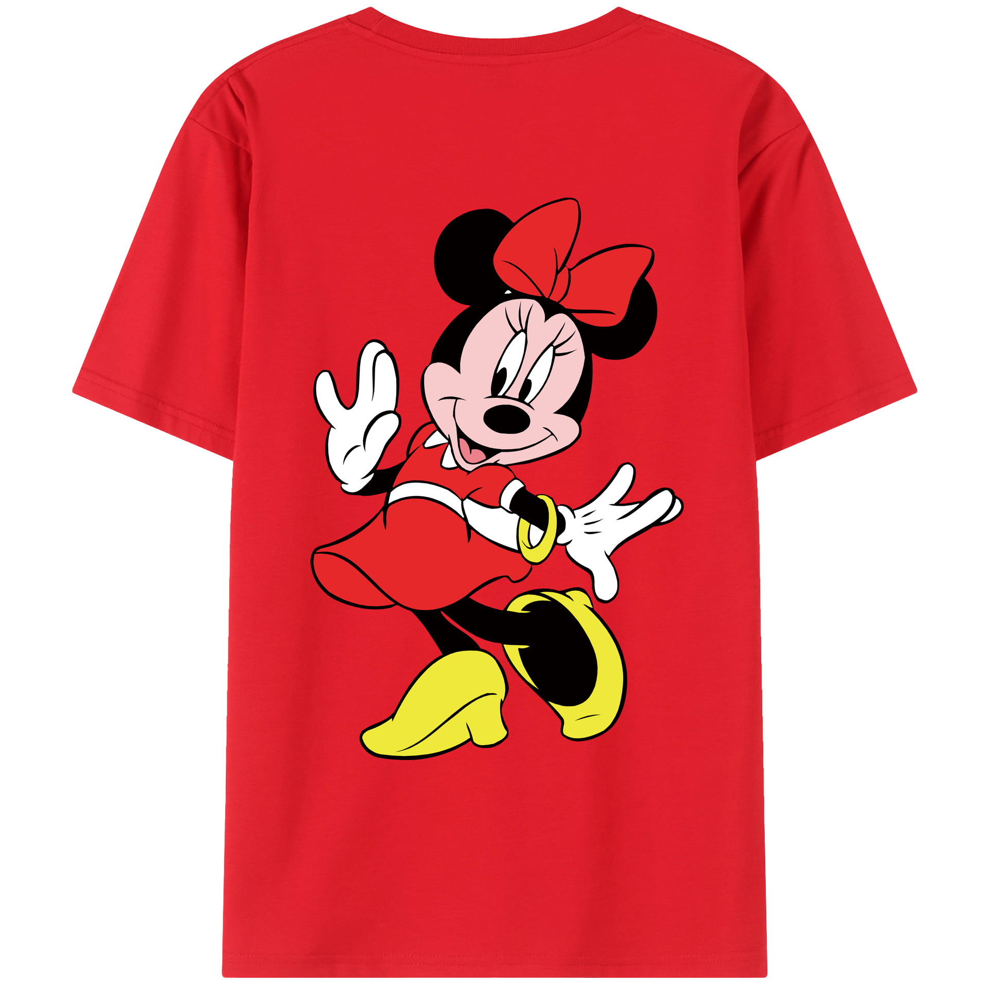 （画像用） ミッキーマウス Mickey Mouse レディース半袖Tシャツ(バックプリント)