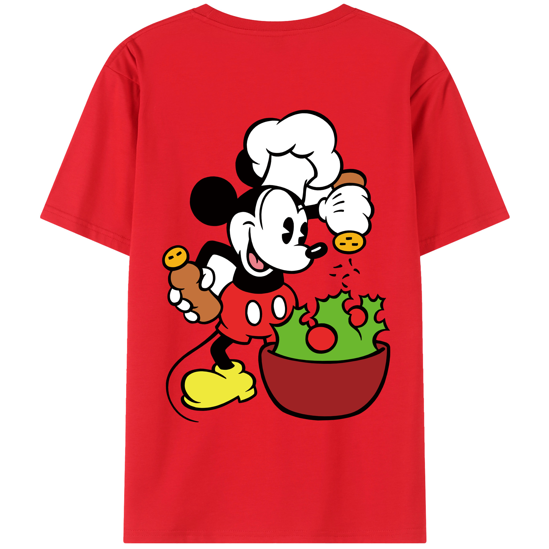 （画像用） ミッキーマウス Mickey Mouse レディース半袖Tシャツ(バックプリント)