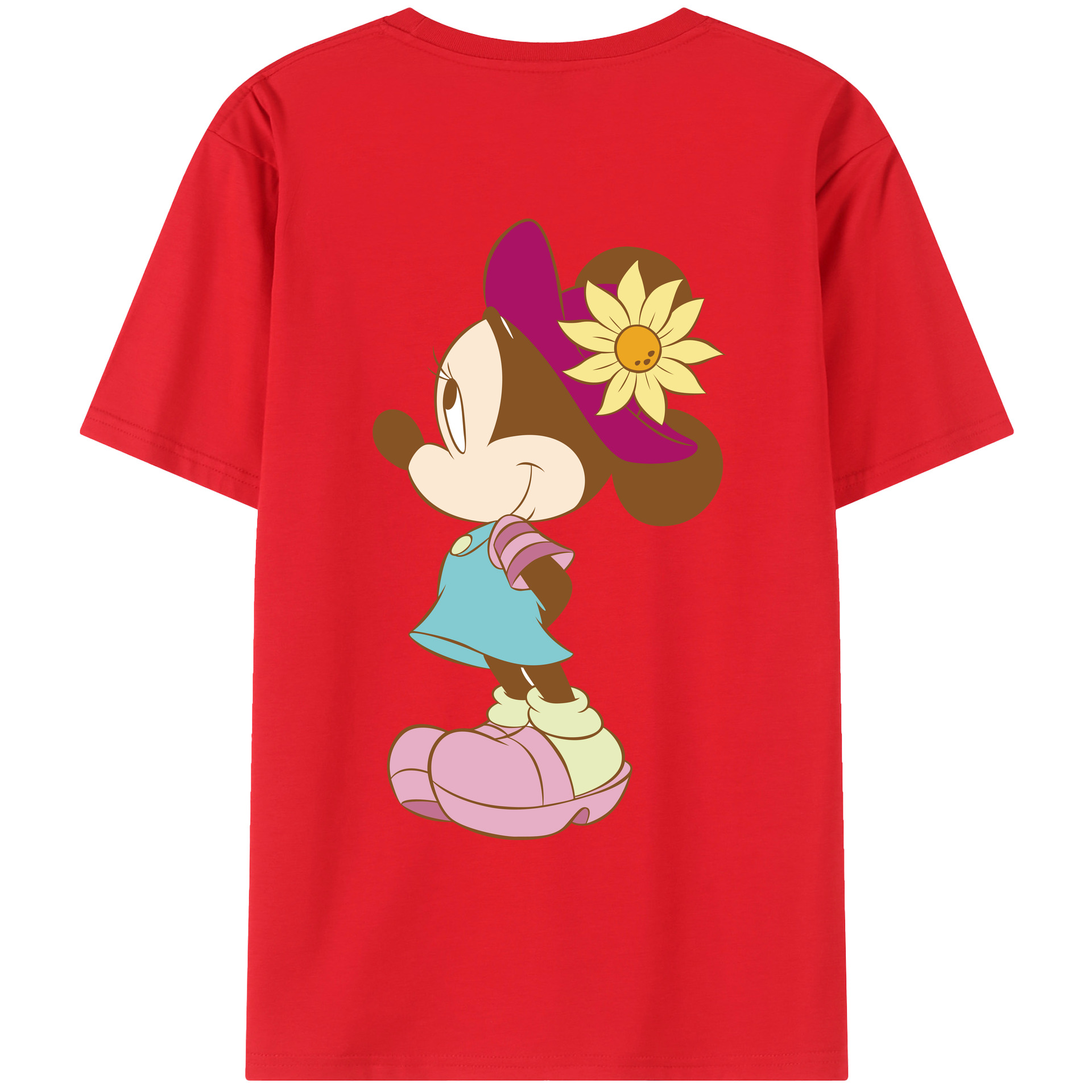 （画像用） ミッキーマウス Mickey Mouse レディース半袖Tシャツ(バックプリント)