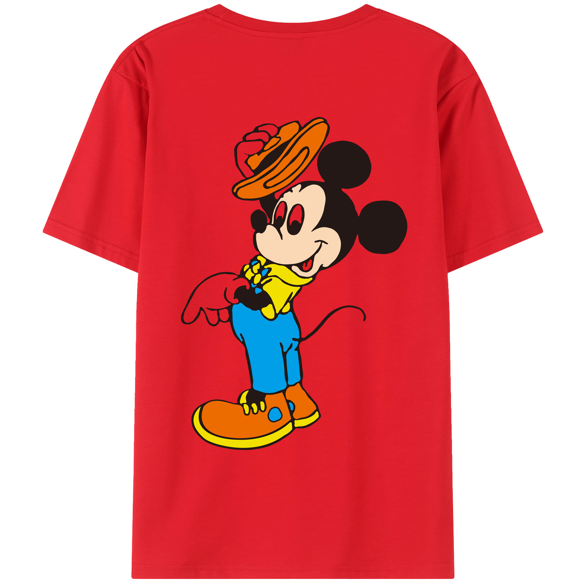 （画像用） ミッキーマウス Mickey Mouse レディース半袖Tシャツ(バックプリント)