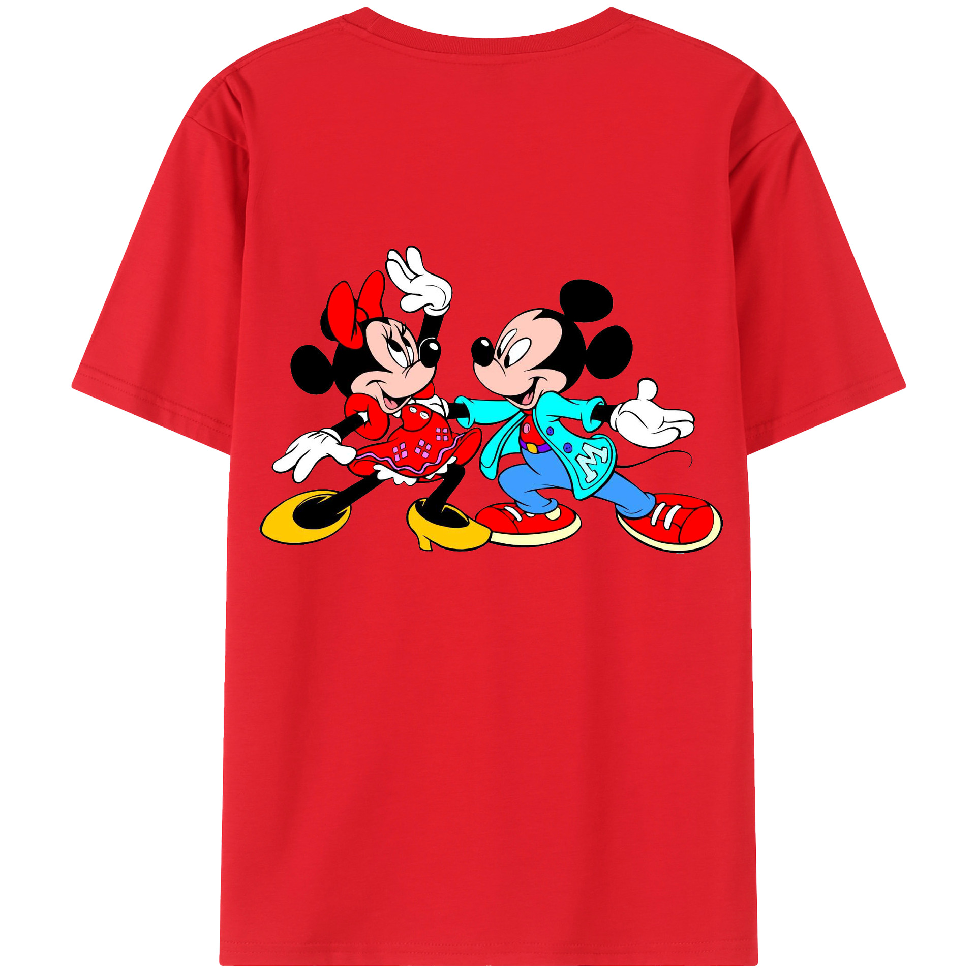 （画像用） ミッキーマウス Mickey Mouse レディース半袖Tシャツ(バックプリント)