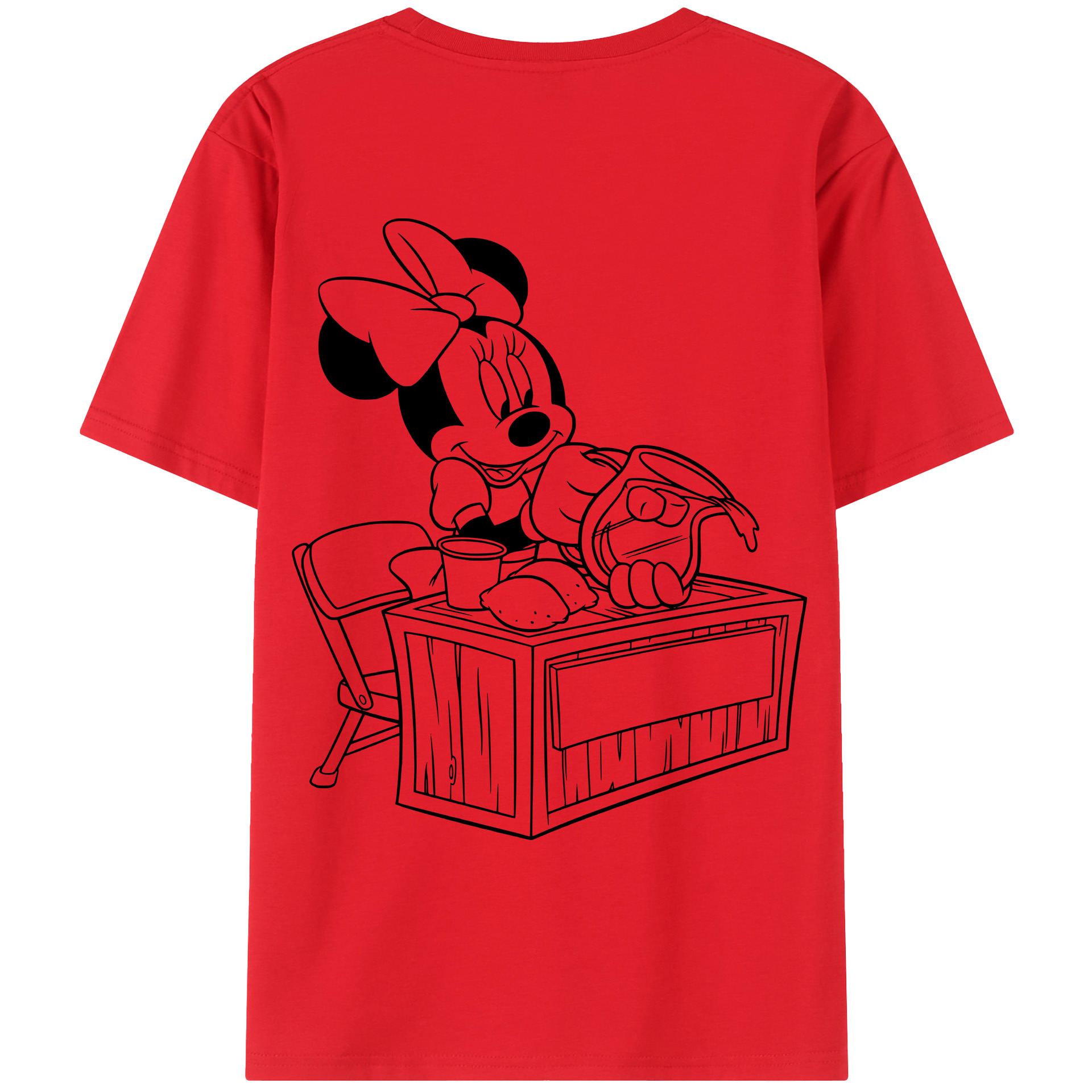 （画像用） ミッキーマウス Mickey Mouse レディース半袖Tシャツ(バックプリント)