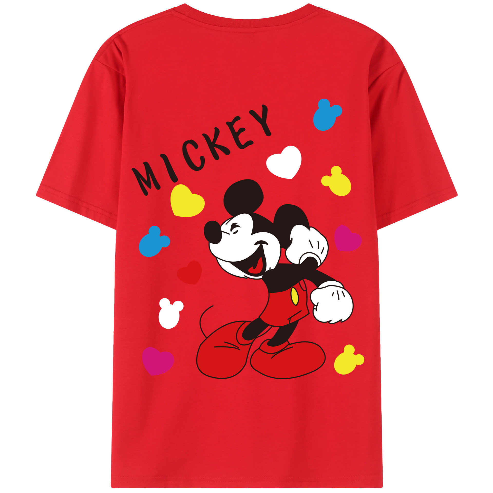 （画像用） ミッキーマウス Mickey Mouse レディース半袖Tシャツ(バックプリント)
