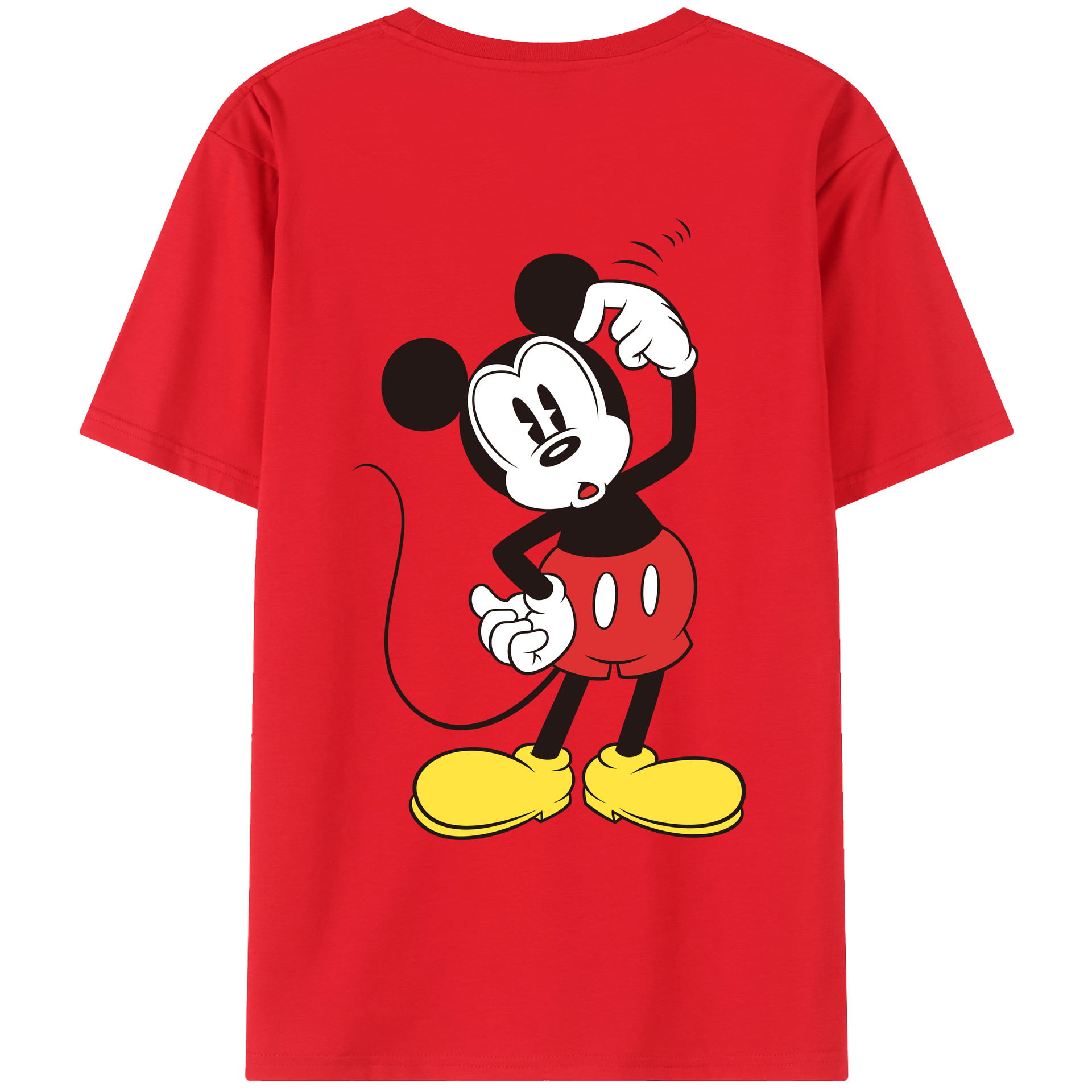 （画像用） ミッキーマウス Mickey Mouse レディース半袖Tシャツ(バックプリント)