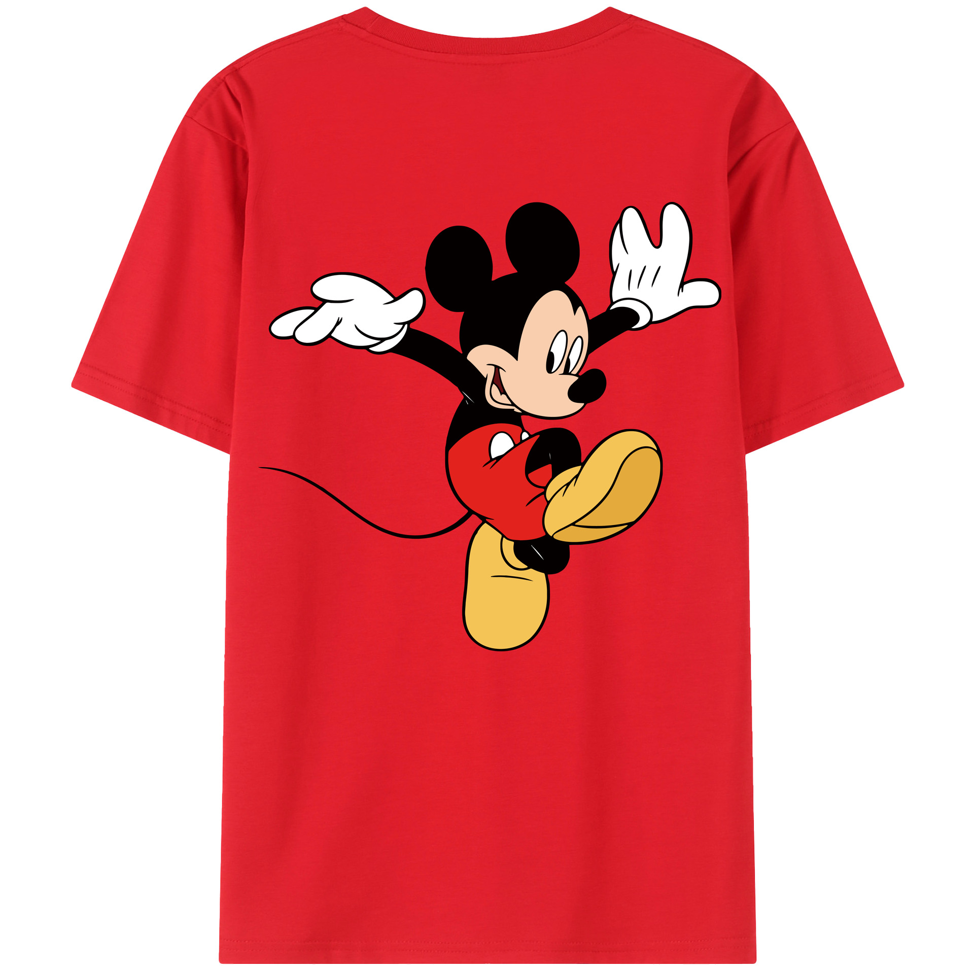 ミッキーマウス Mickey Mouse レディース半袖Tシャツ(バックプリント)