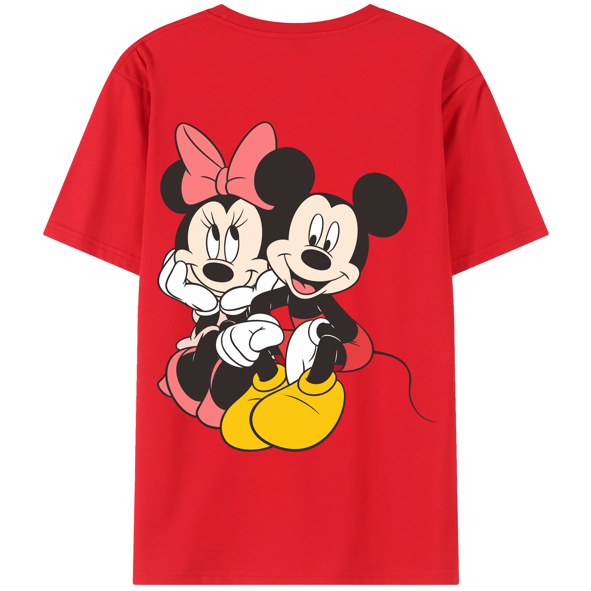 ミッキーマウス Mickey Mouse レディース半袖Tシャツ(バックプリント)