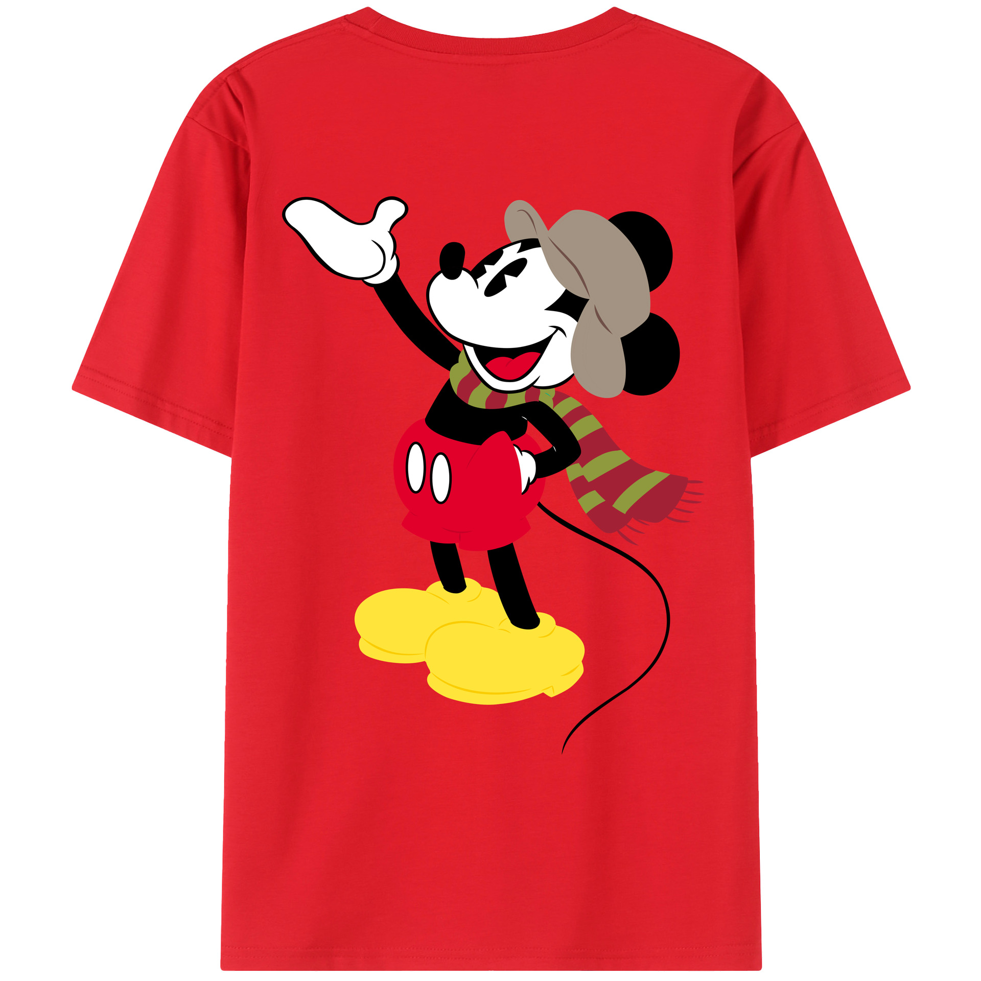 （画像用） ミッキーマウス Mickey Mouse レディース半袖Tシャツ(バックプリント)